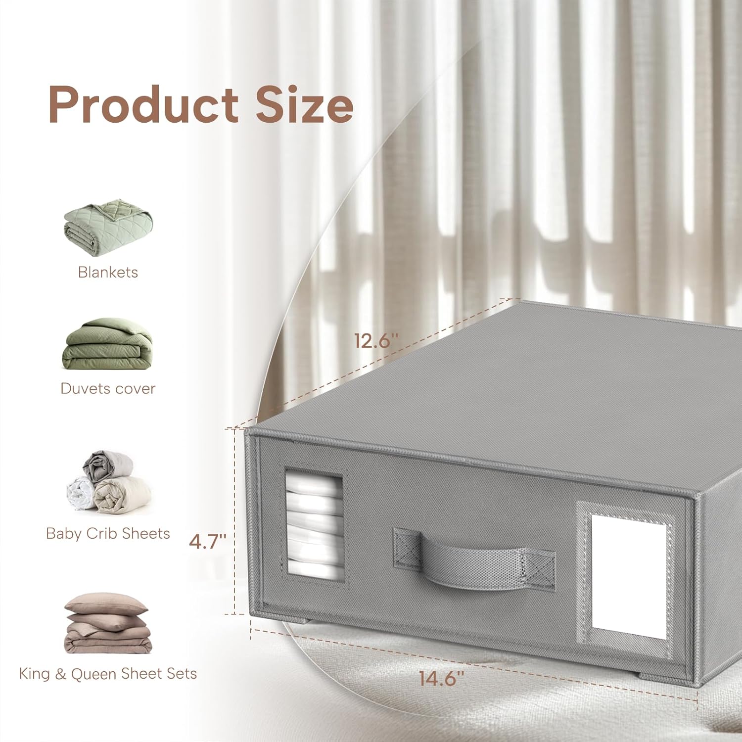 Criusia Bed Sheet Organizers 6 Pack Foldable Storage Box
