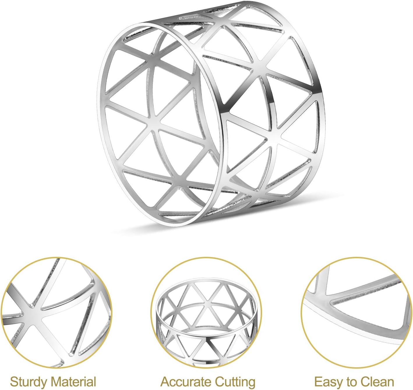 Kposiya 20 Piece Silver Napkin Ring Set