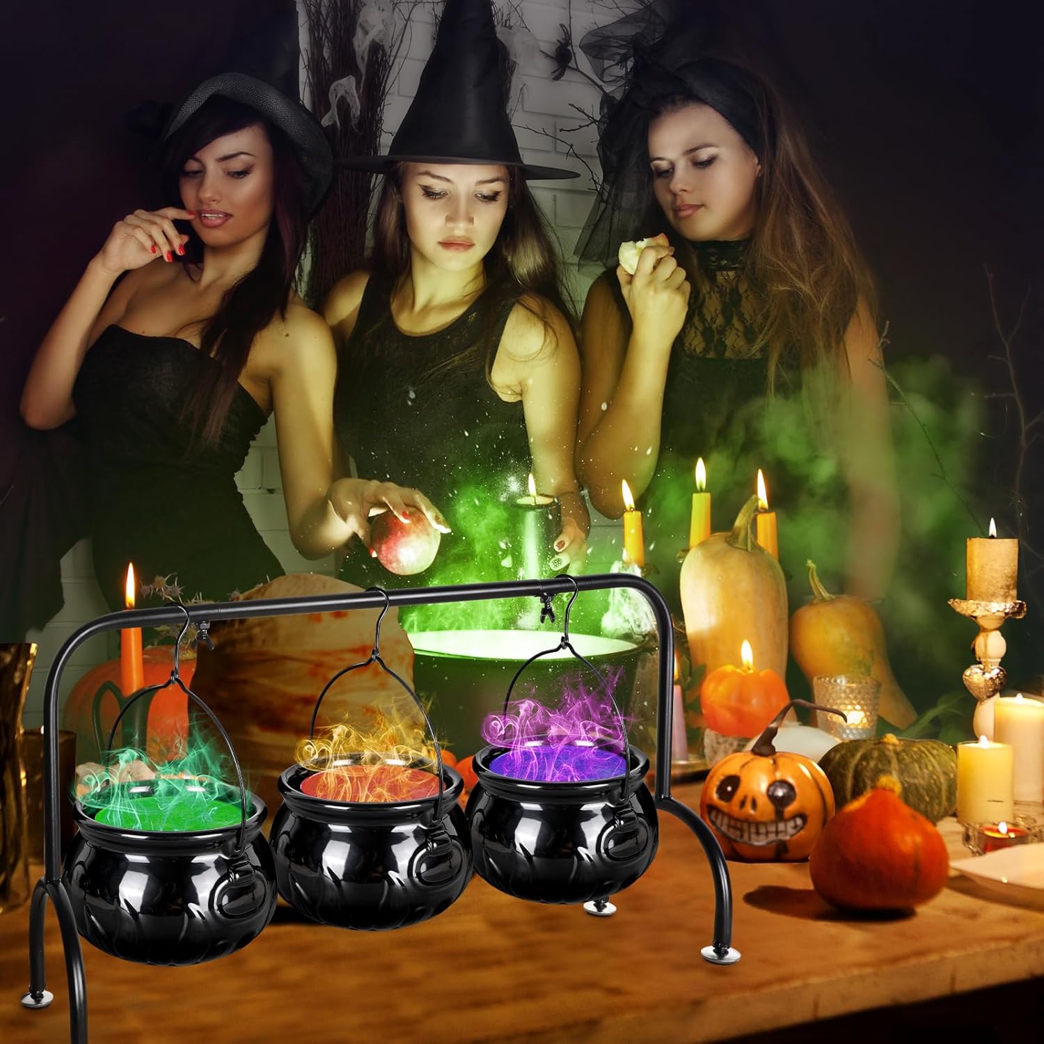 Halloween Witch Cauldron Serving Bowl Set