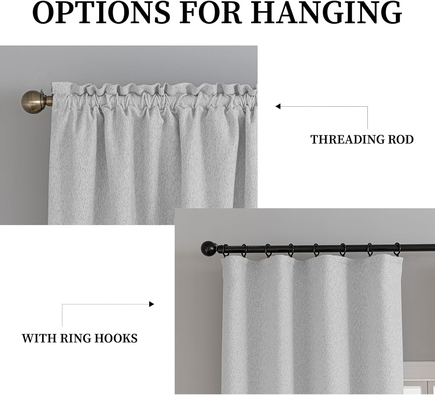 100 Linen Blackout Curtains 2 Panels Set 96 Inch Long
