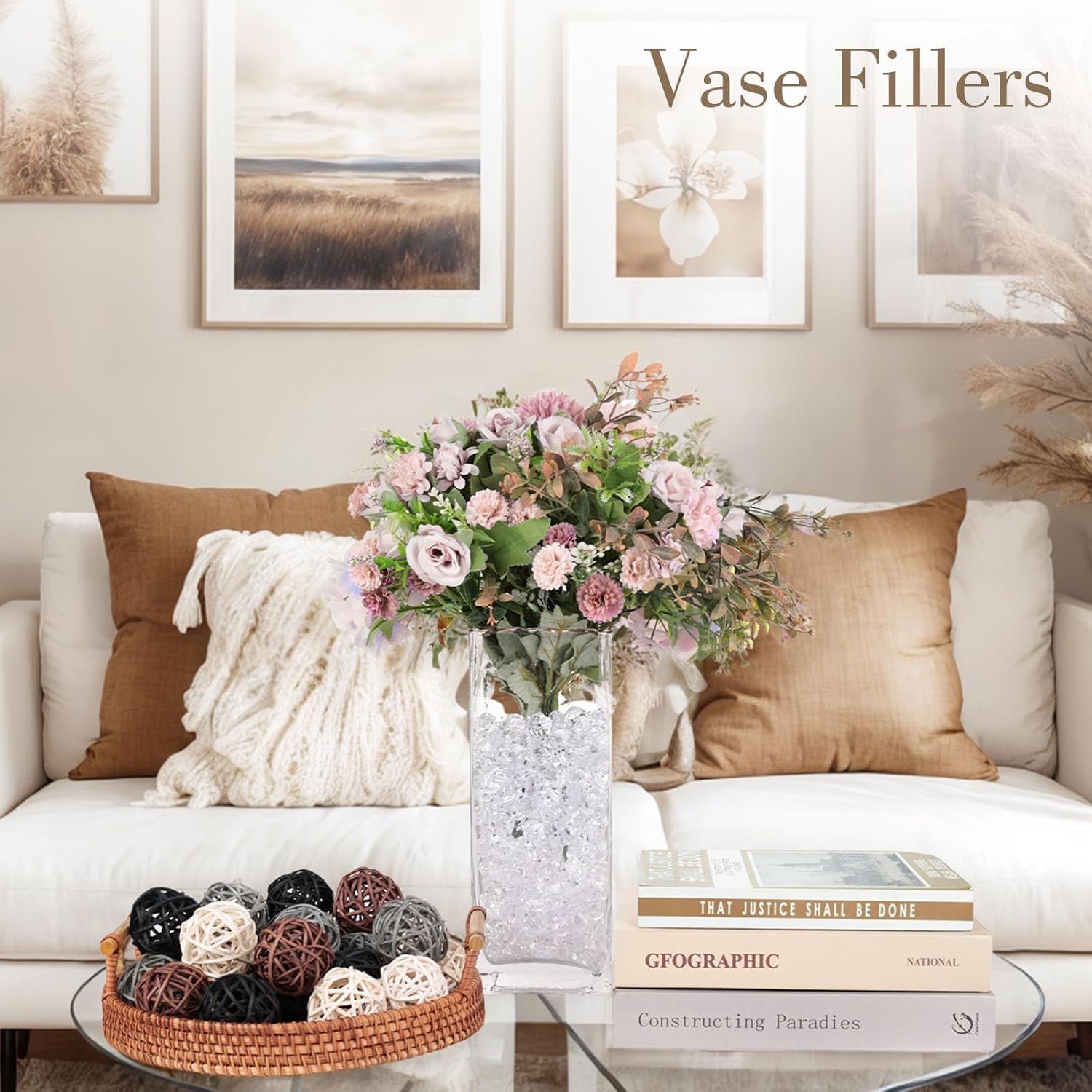 DomeStar Fake Ice 150PCS Acrylic Rocks Vase Fillers