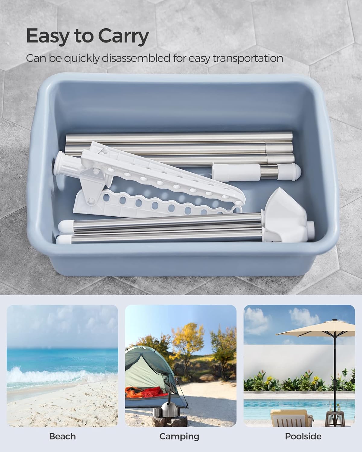 SONGMICS Folding Laundry Drying Rack with 3 Rotatable Arms