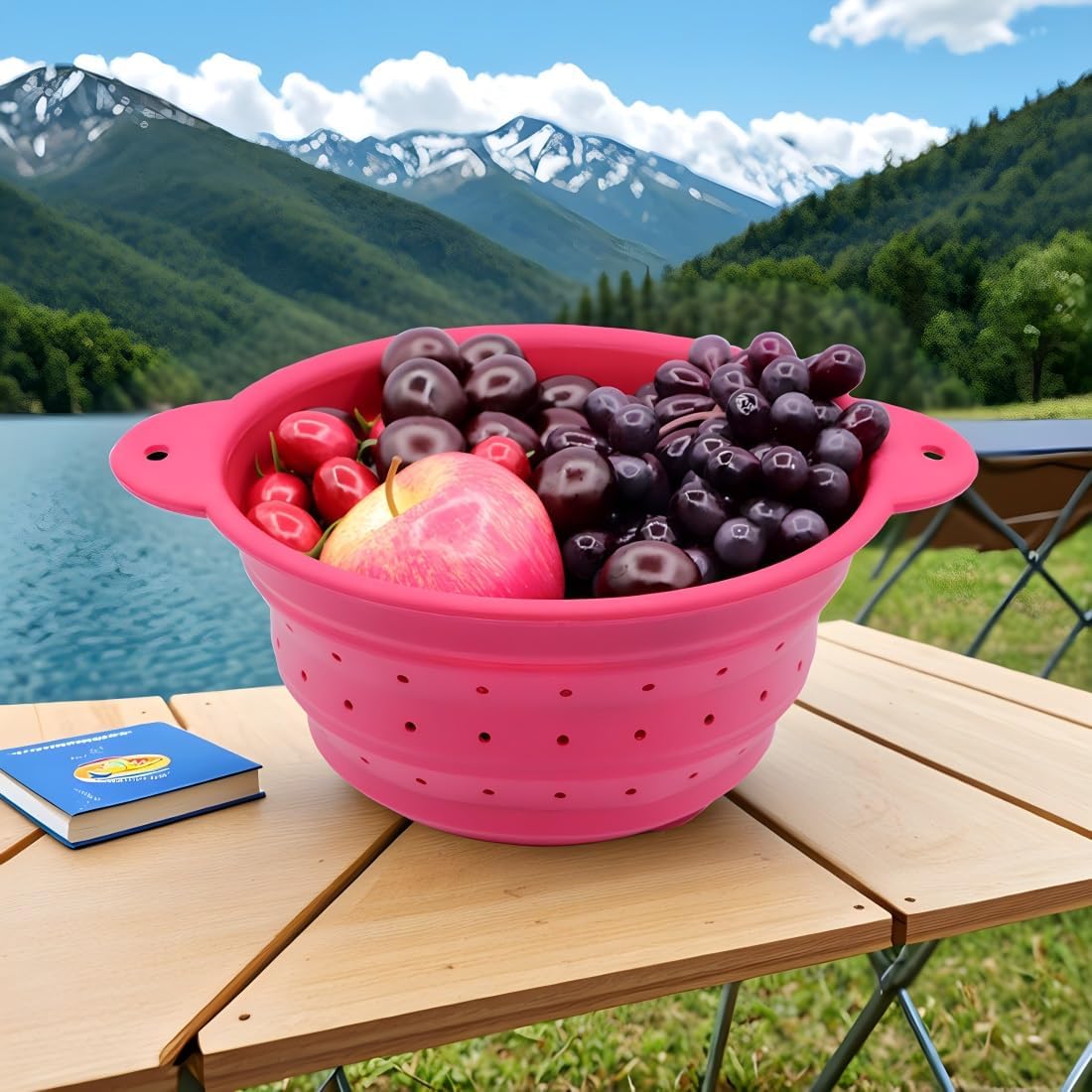 FUSMYE 2 in 1 Collapsible Colander Bowl Set