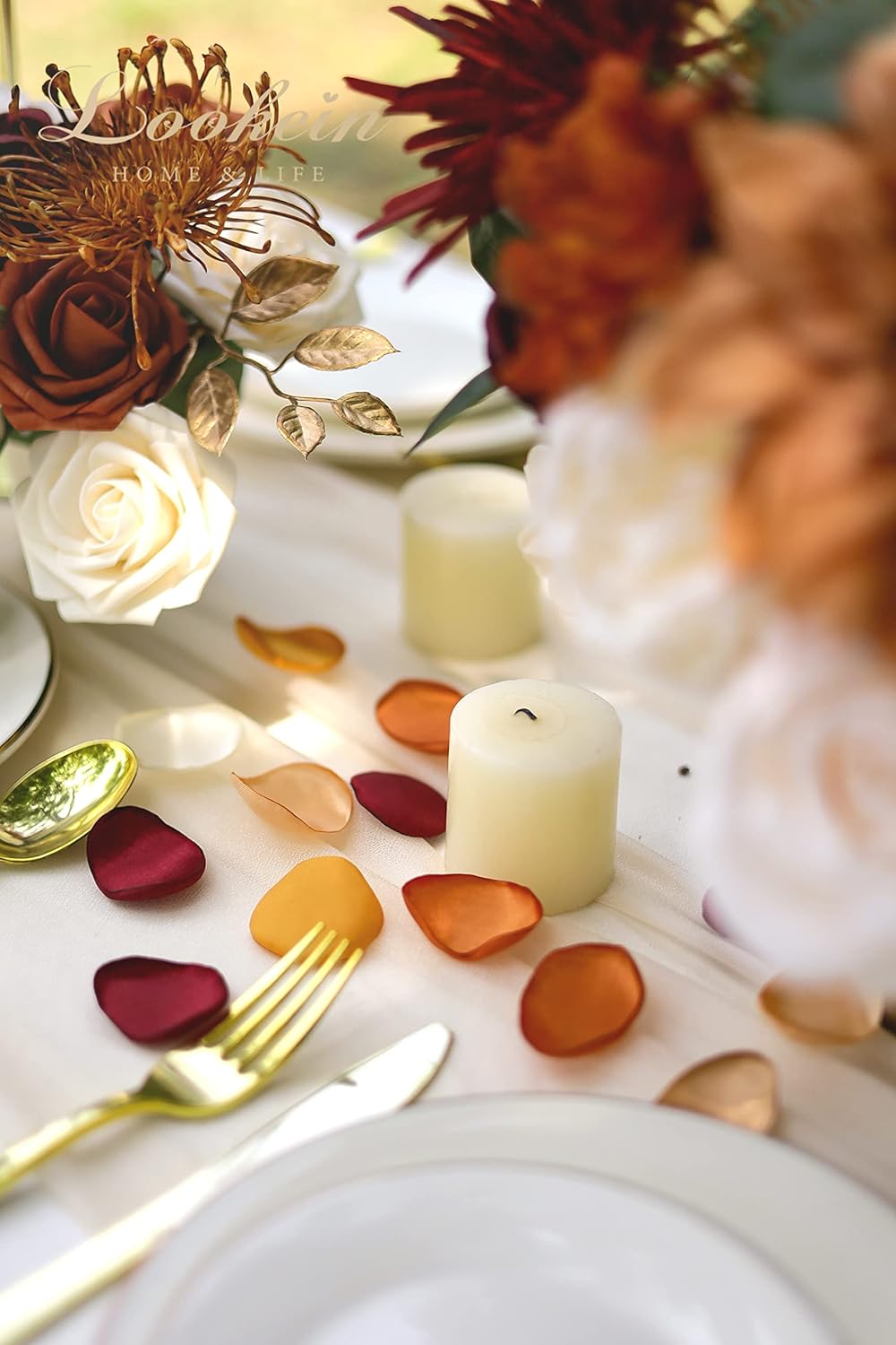 Lookein 300pcs Satin Rose Petals for Wedding Decorations
