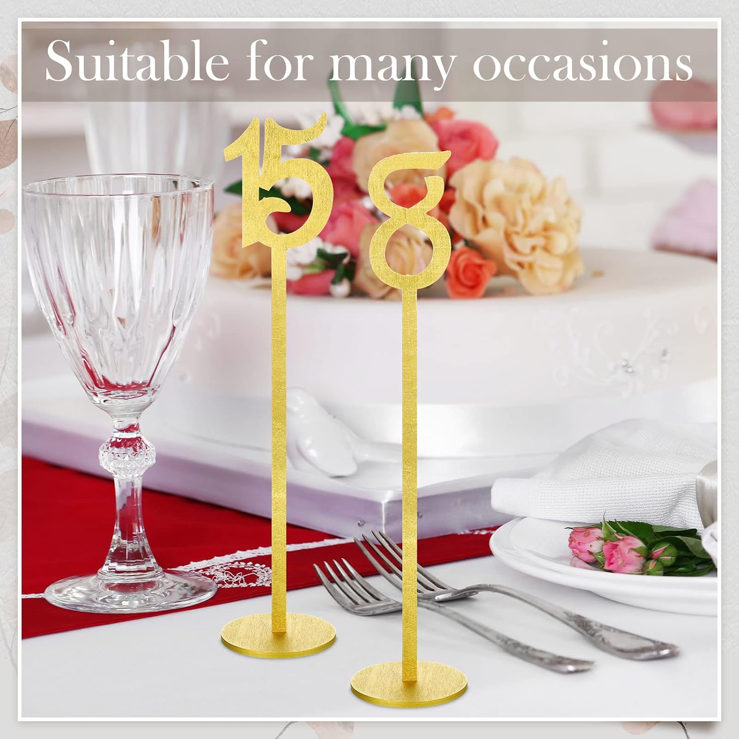 20 Pcs Wood Wedding Table Numbers 1-20 with Holder Base