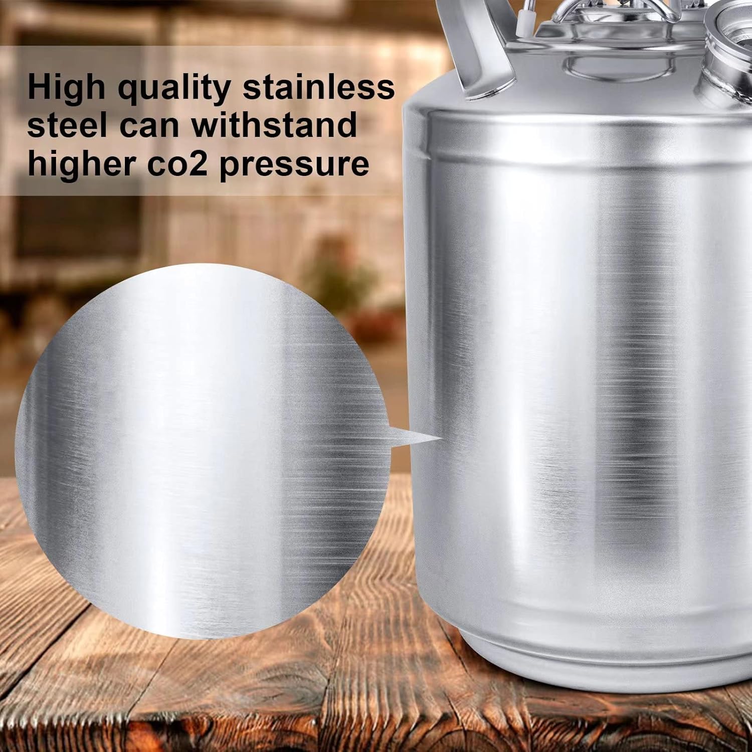 TMCRAFT 25 Gallon Cleaning Keg with 2 Sanke D Coupler Connections