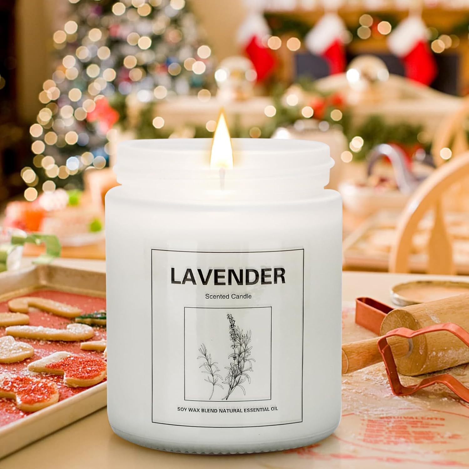 THORNWOLF 4 Pack Scented Lavender Candle Set