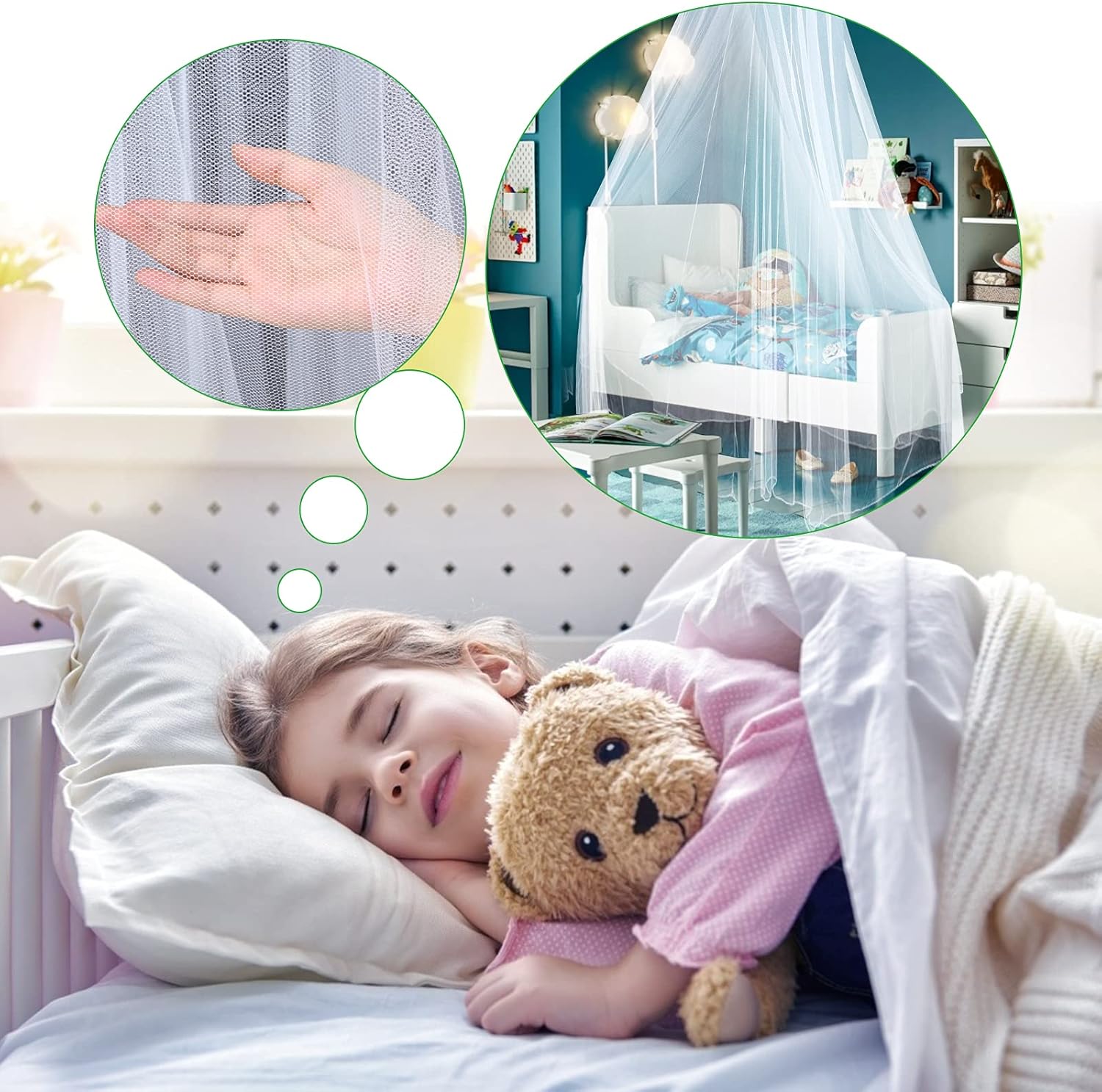 VISATOR Dome Mosquito Net Bed Canopy for Girls and Adults