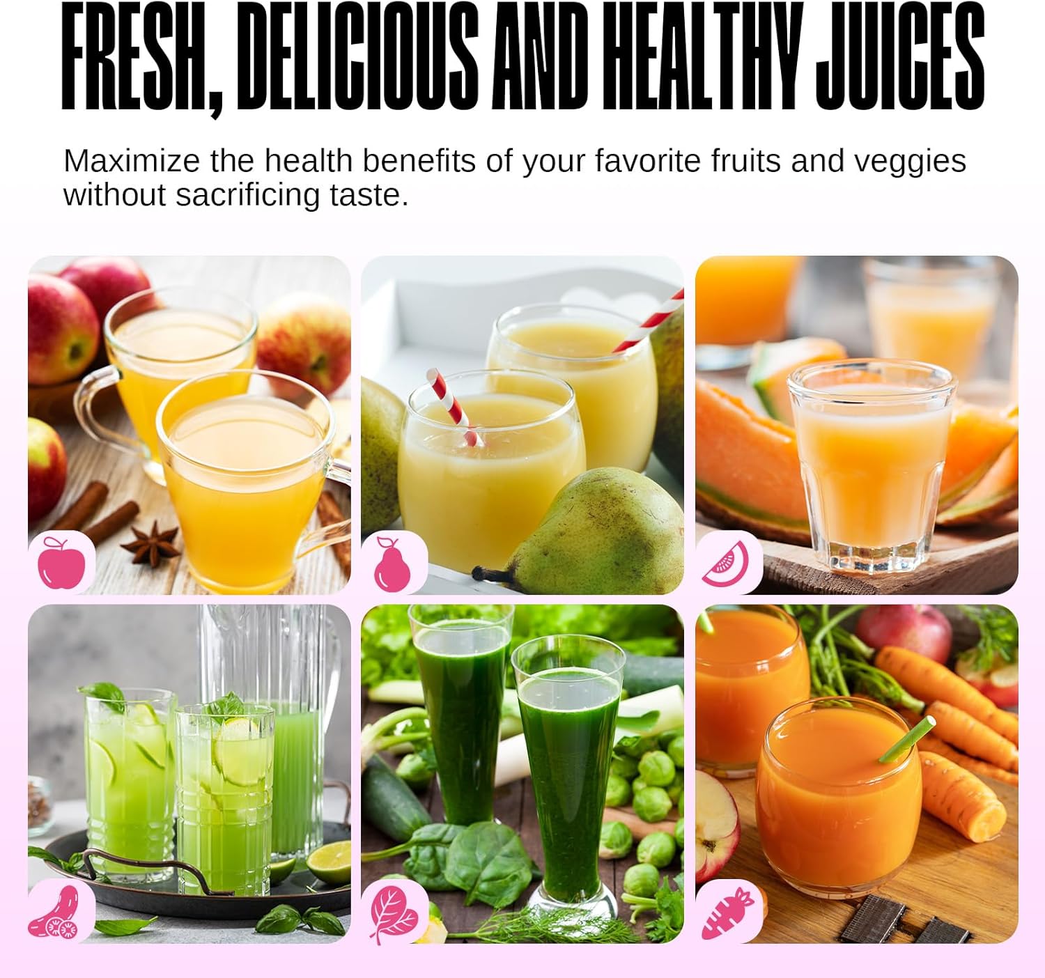 Ventray Ginnie Mini Cold Press Juicer Pink