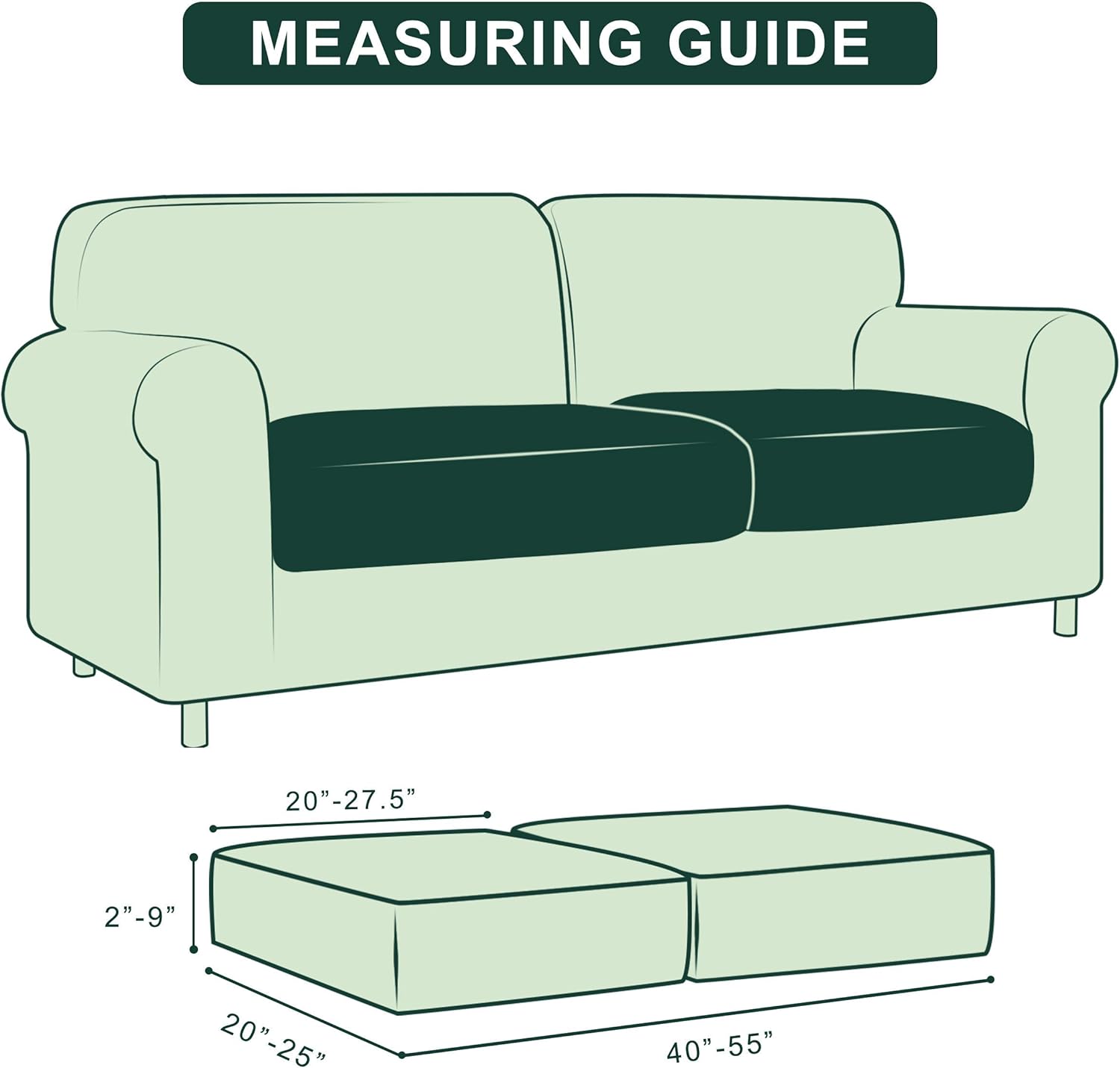 Hokway Stretch Couch Cushion Slipcovers Reversible Set