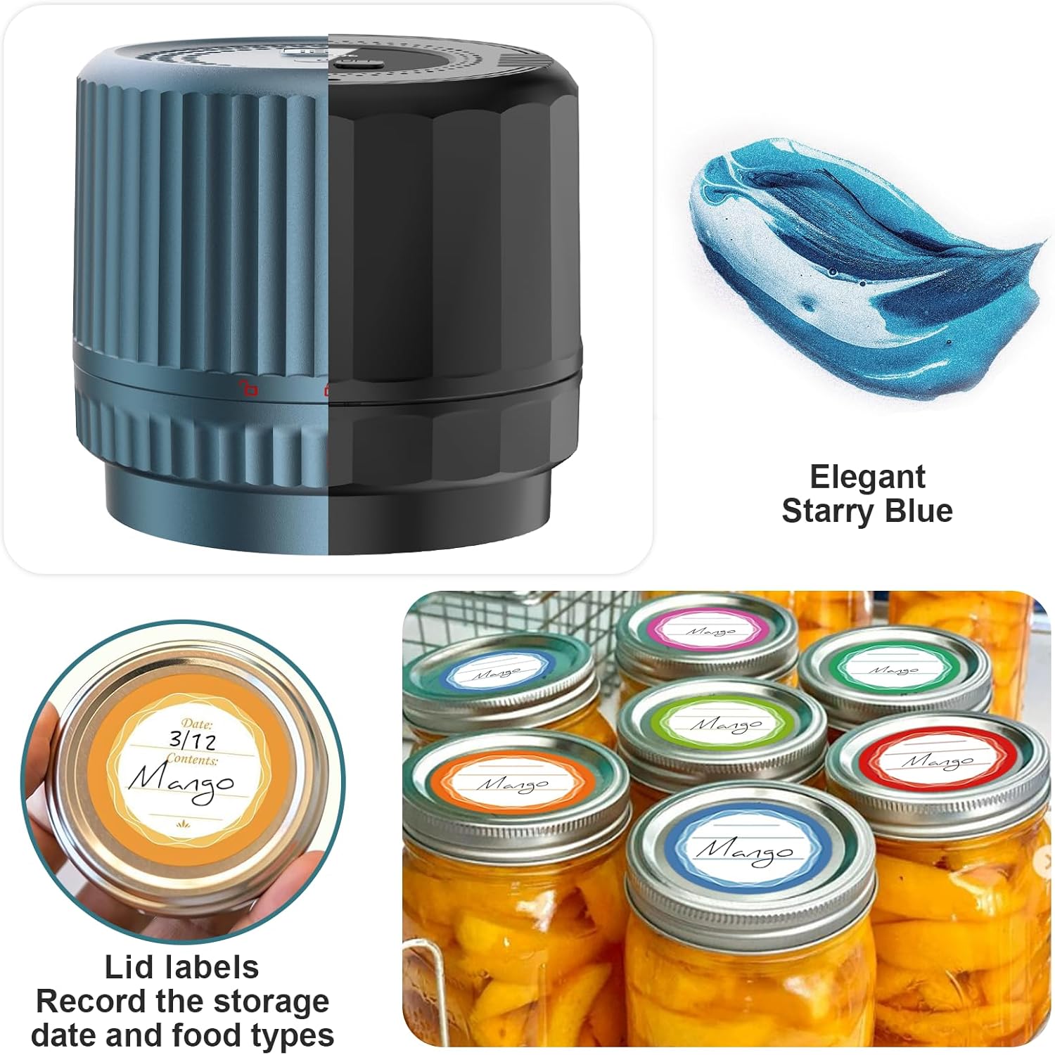 UNERVER M12 One-Button Auto Stop Vacuum Sealer for Mason Jars