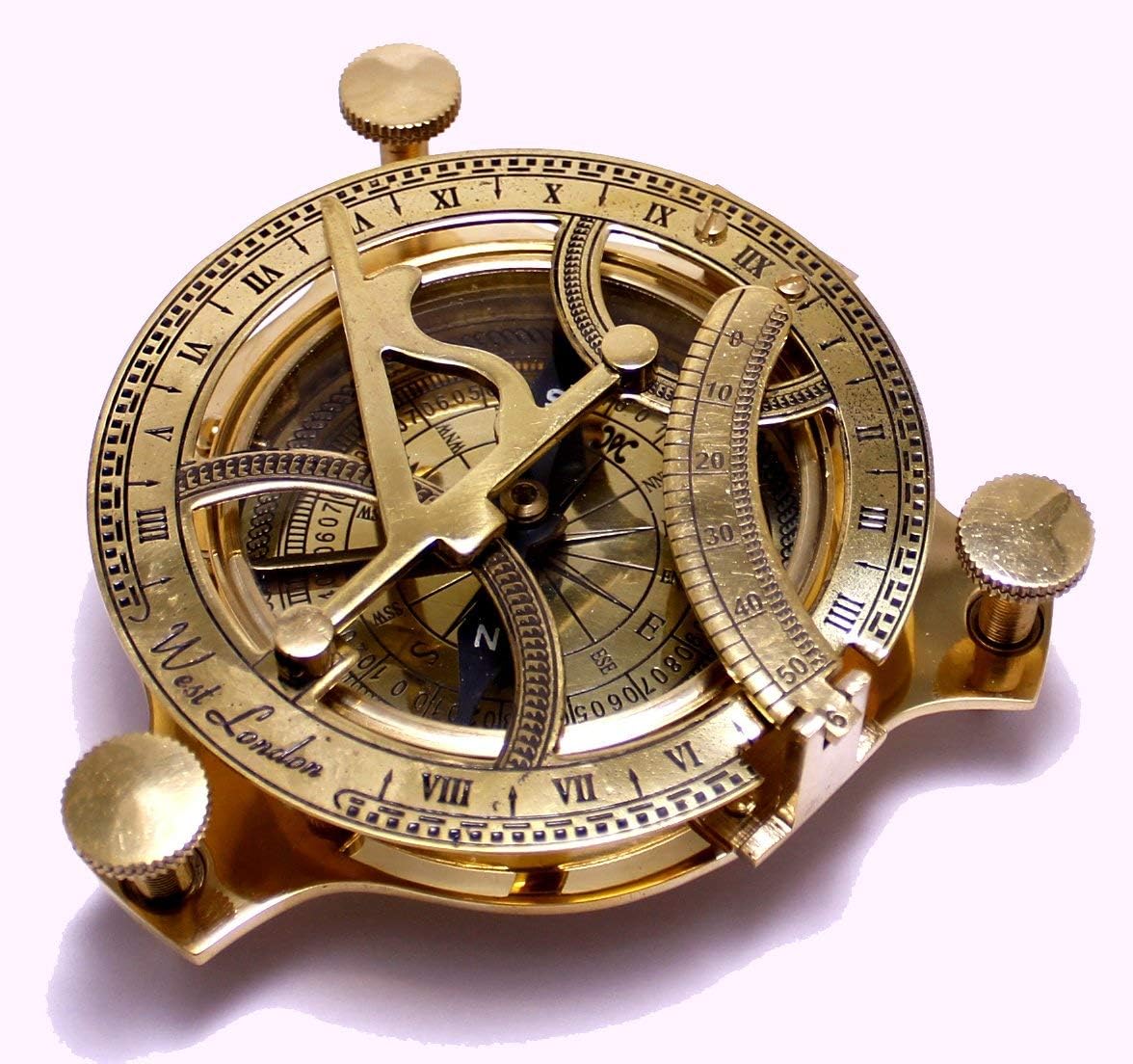 Captains Brass Triangle Sundial Compass 4 Inch