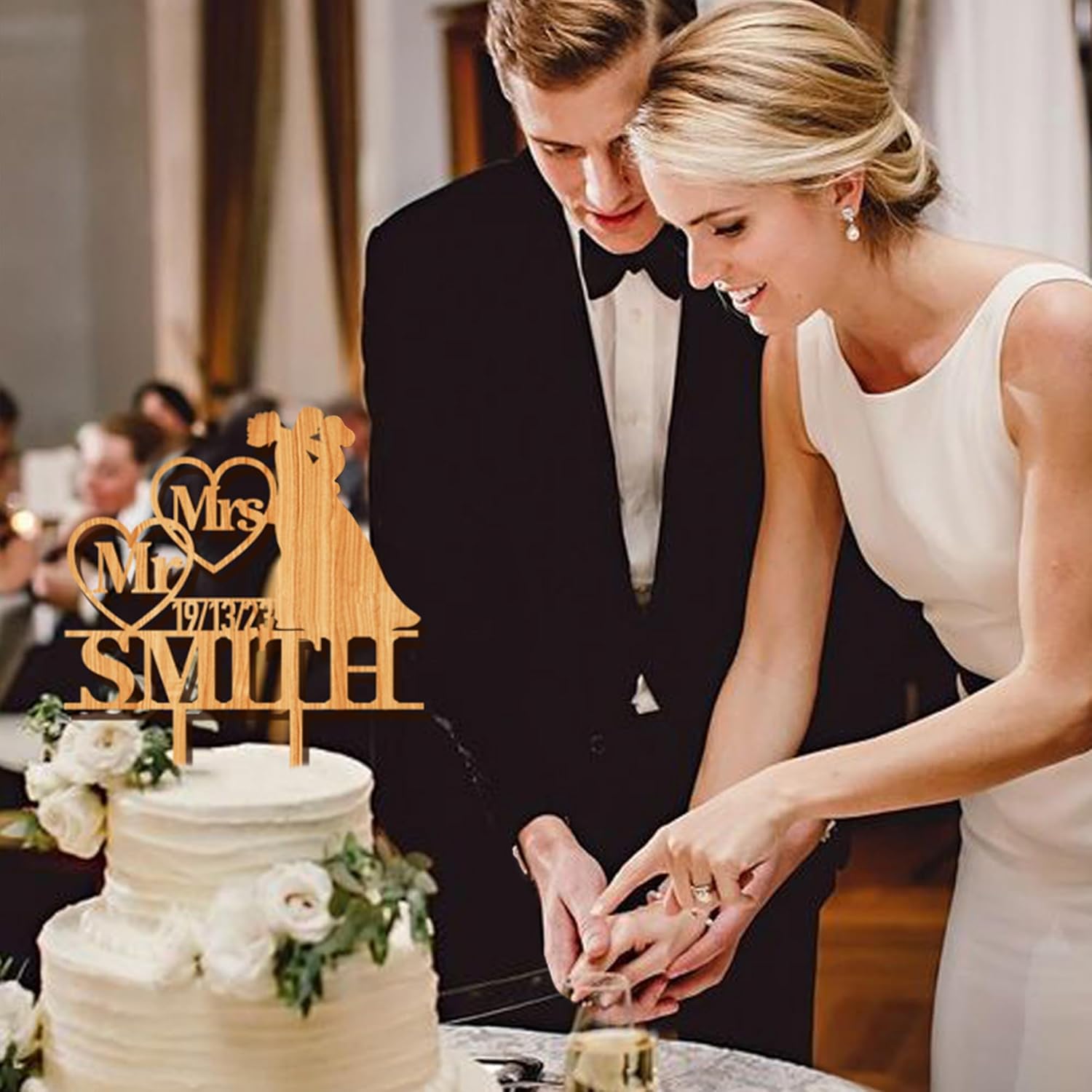 Personalized Silver Wedding Cake Knife and Server Set