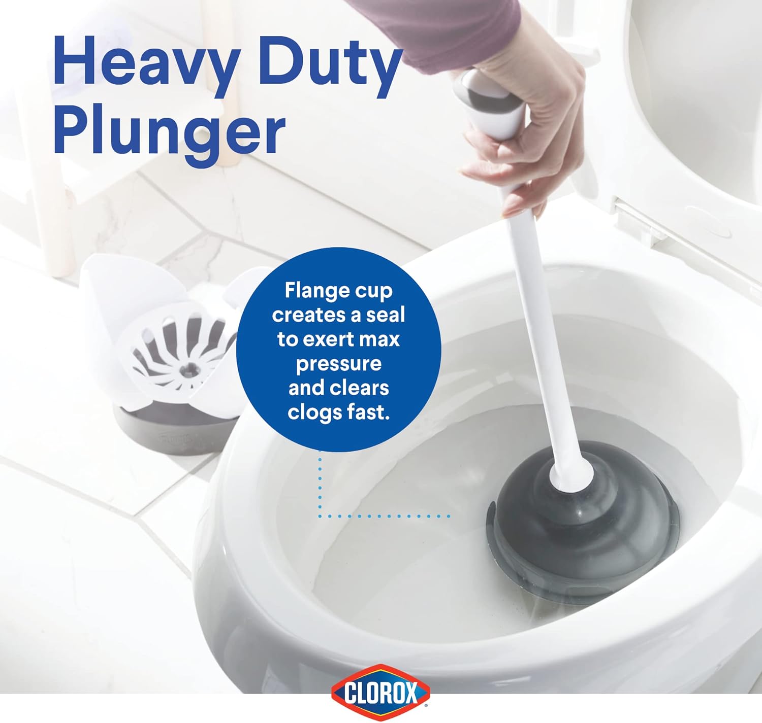 Clorox Toilet Plunger with Hideaway Caddy