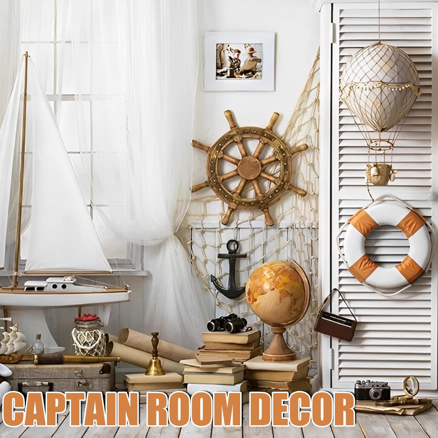 2 Pack Fish Net Decorations for Nautical Party