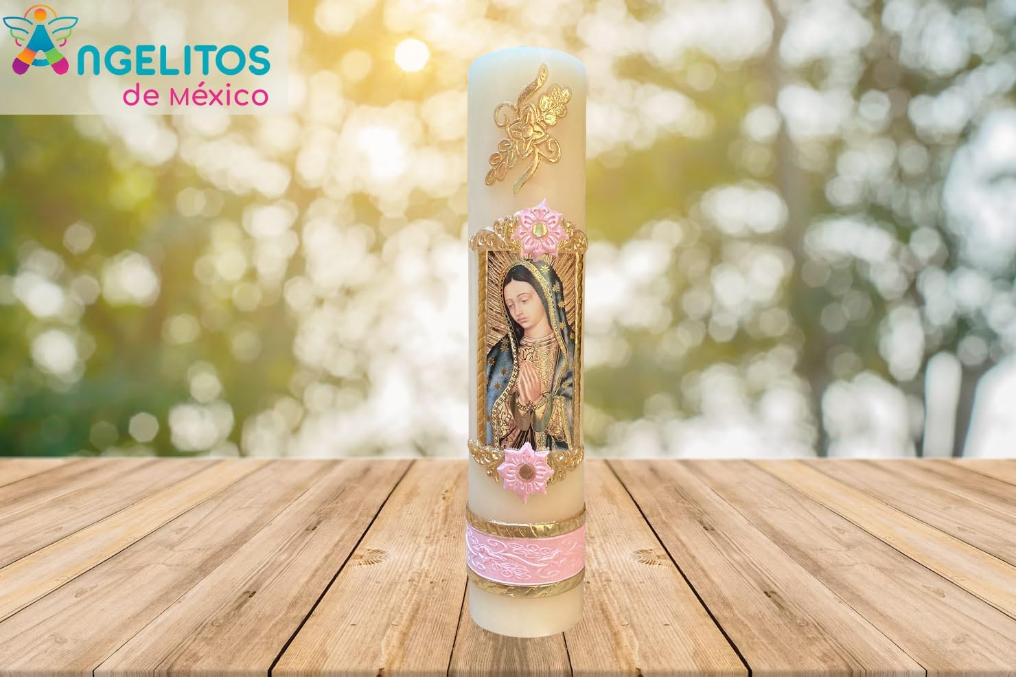 Angelitos de Mexico Guadalupana Devotional Candle