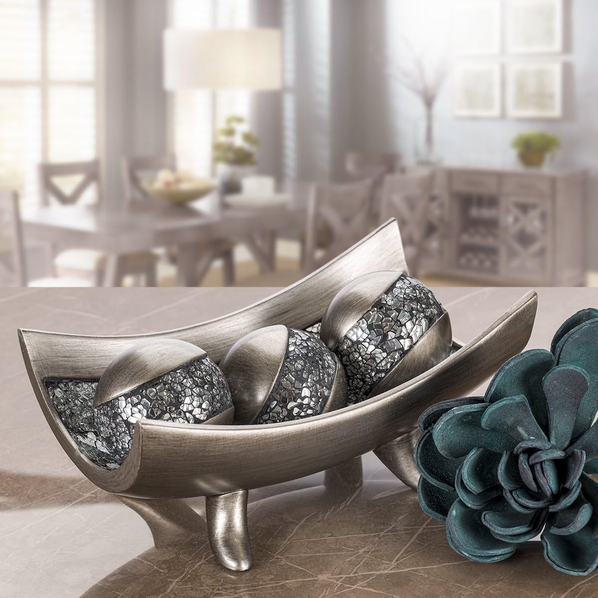 Creative Scents Schonwerk Silver Decorative Balls Set of 3