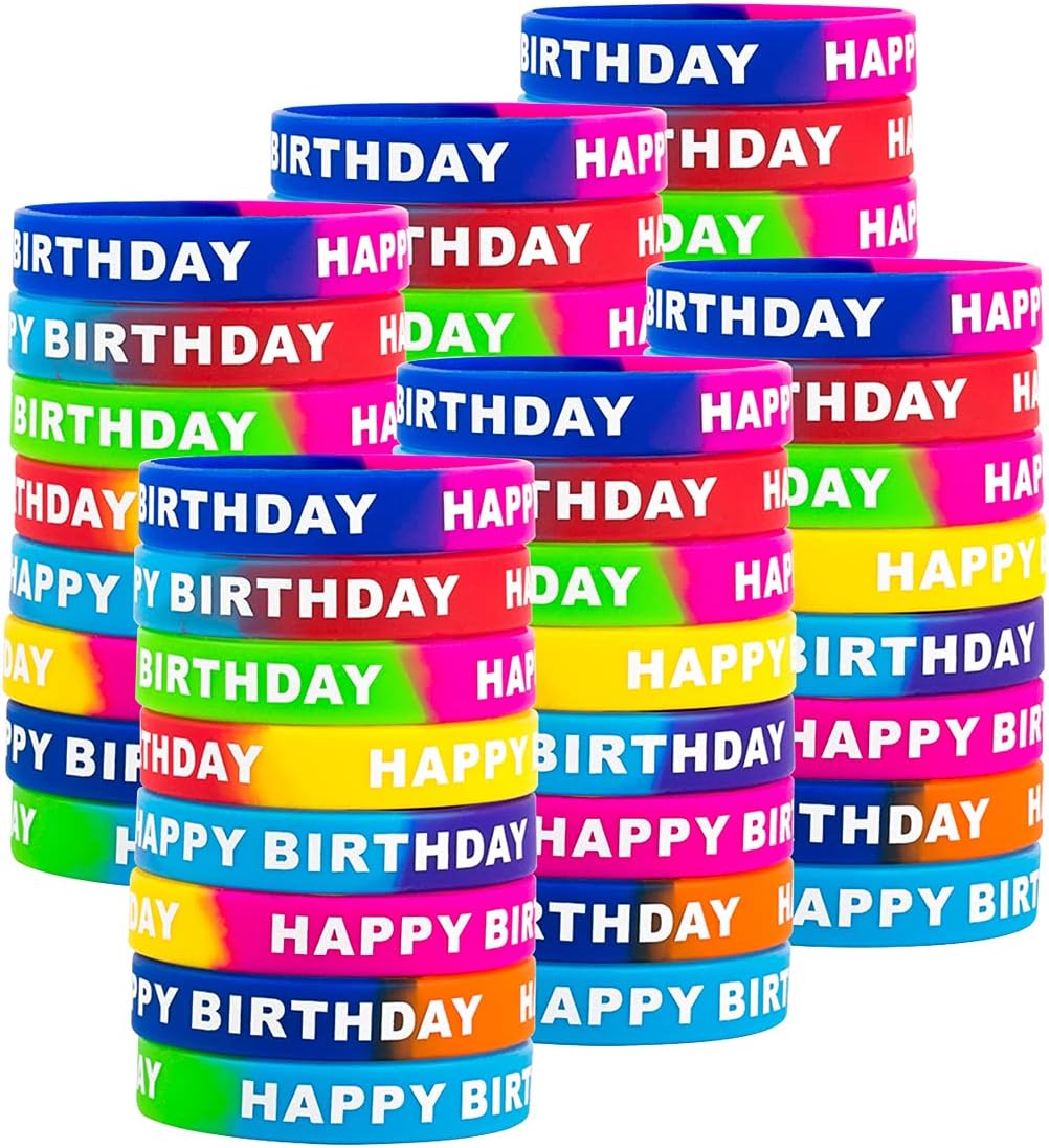 ARTLYMERS Happy Birthday Rubber Bracelets 8 Styles