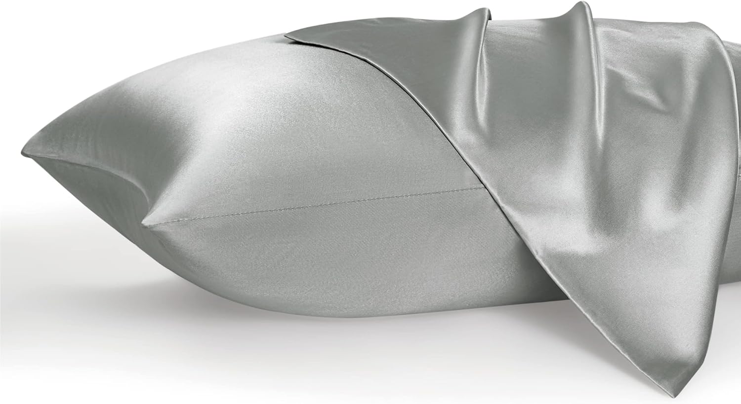 Bedsure Satin Pillowcases Set of 2 Queen Size Silver Grey