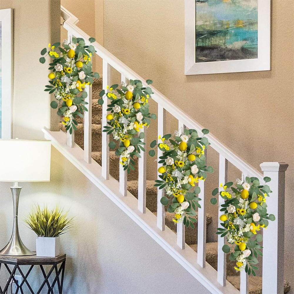 Lemon Door Swag with Lights 276 Inch Decor