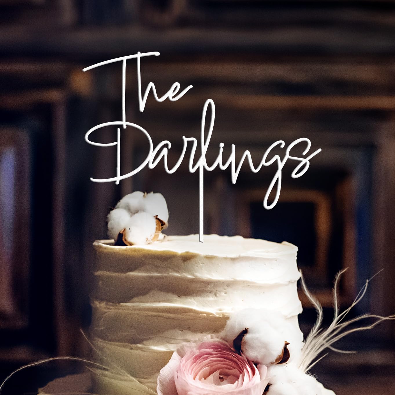 Custom Rustic Wedding Cake Topper Made from Real Wood