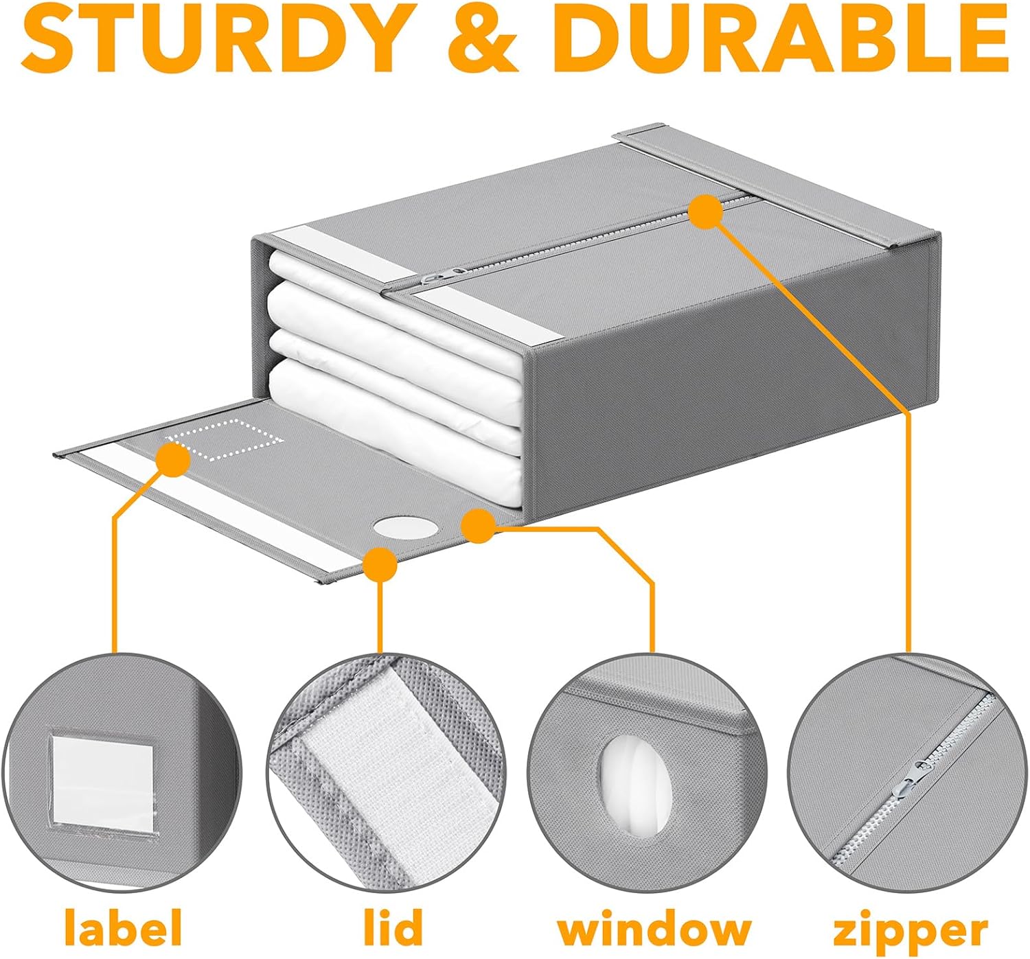SpaceAid 4 Pack Sheet Organizers Storage Container Gray
