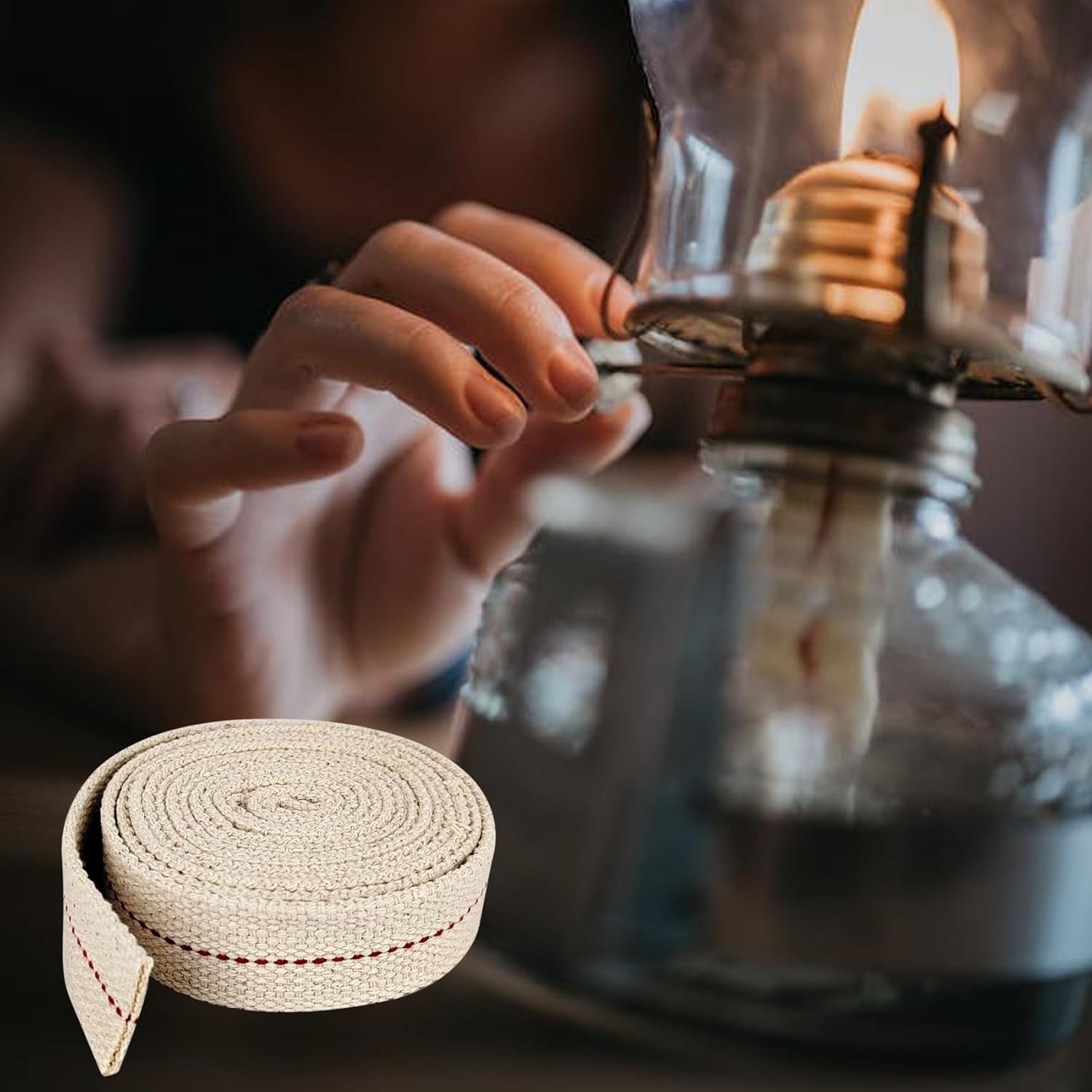 1 Roll 65 Feet Oil Lamp Wick 1 Inch Flat Cotton