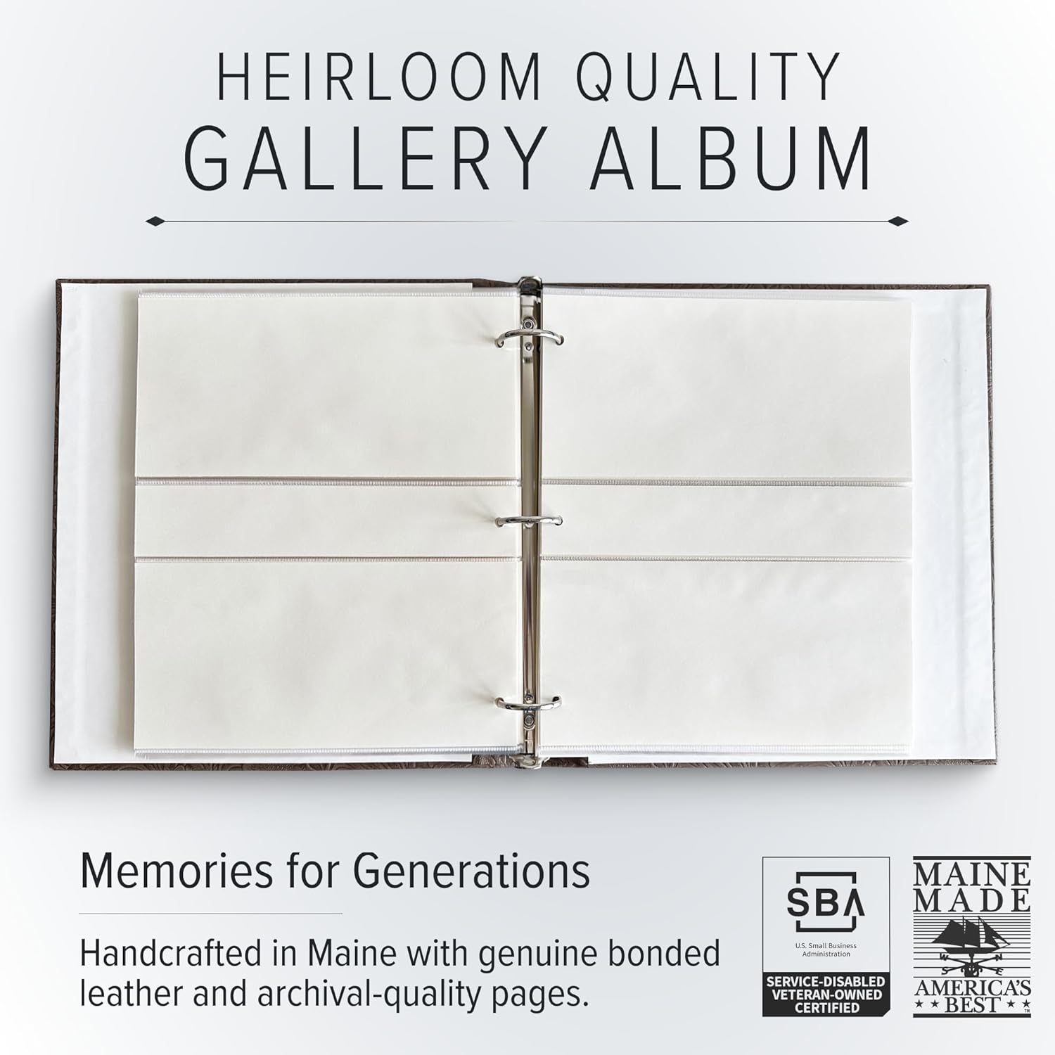 Gallery Leather Photo Album 4x6 with 120 Slots and Writing Space