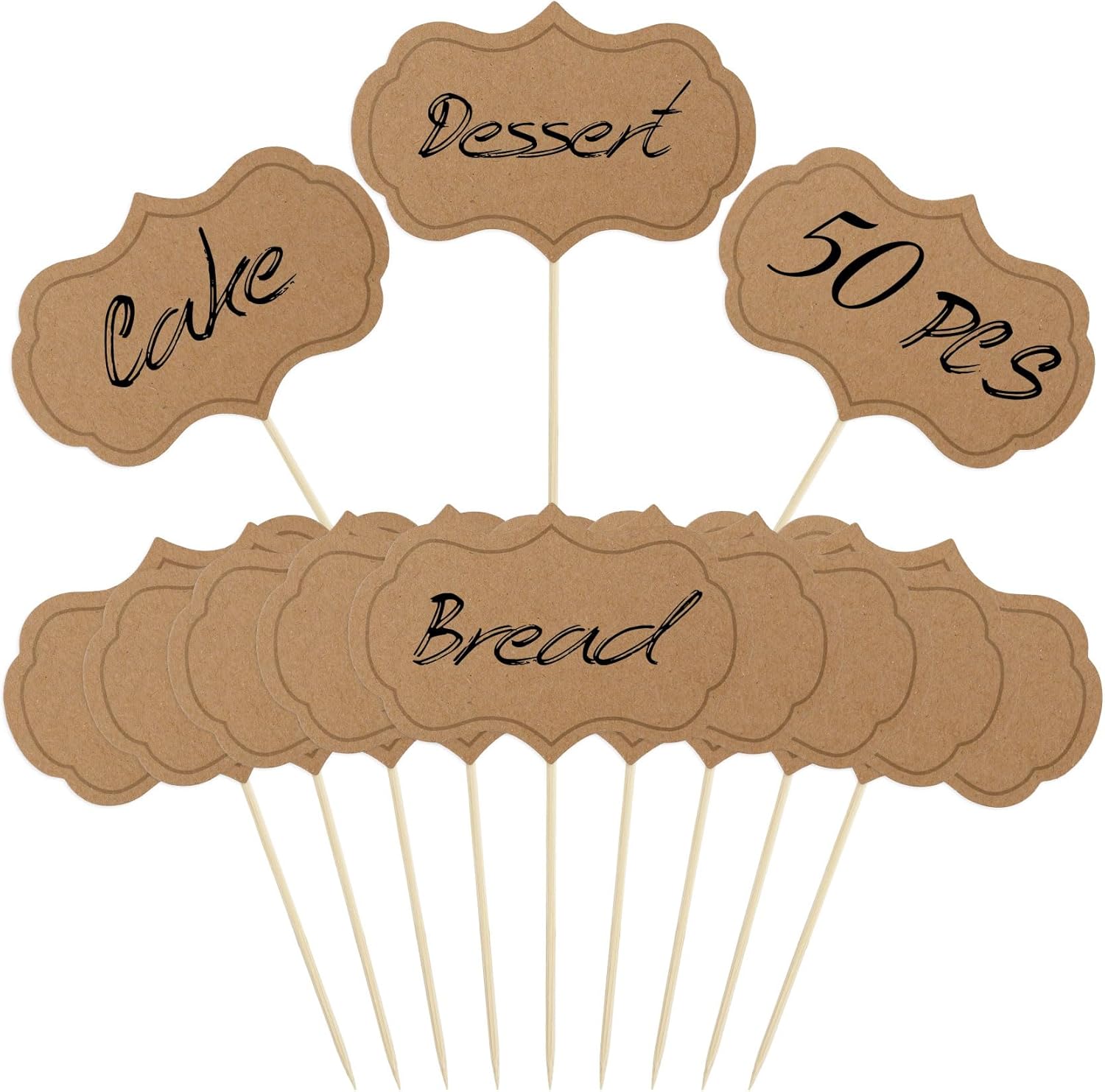 50 Pcs Cupcake Topper Sticks for Party Decorations