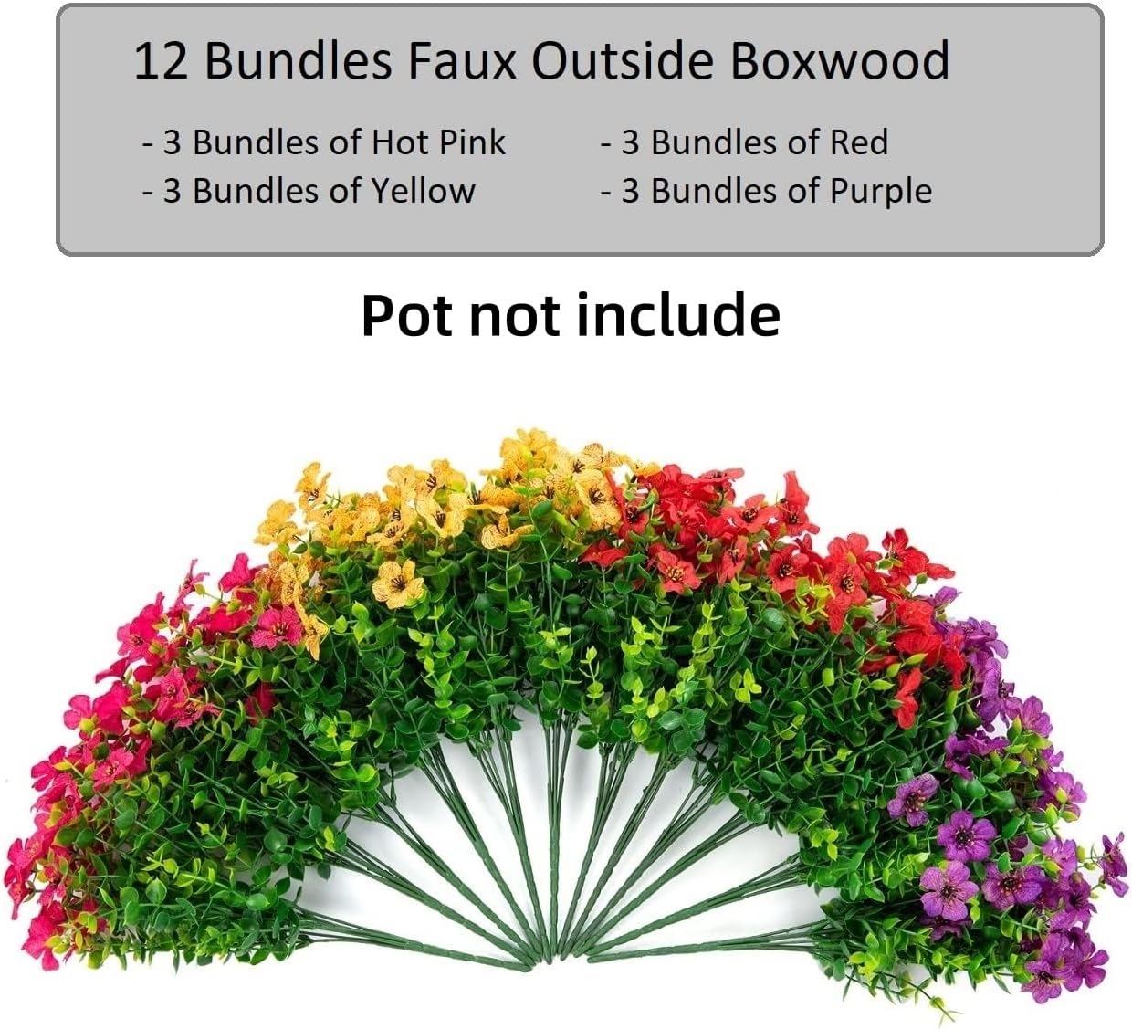 Artificial Daisy Flowers with Eucalyptus Leaves 12 Bundles Mix