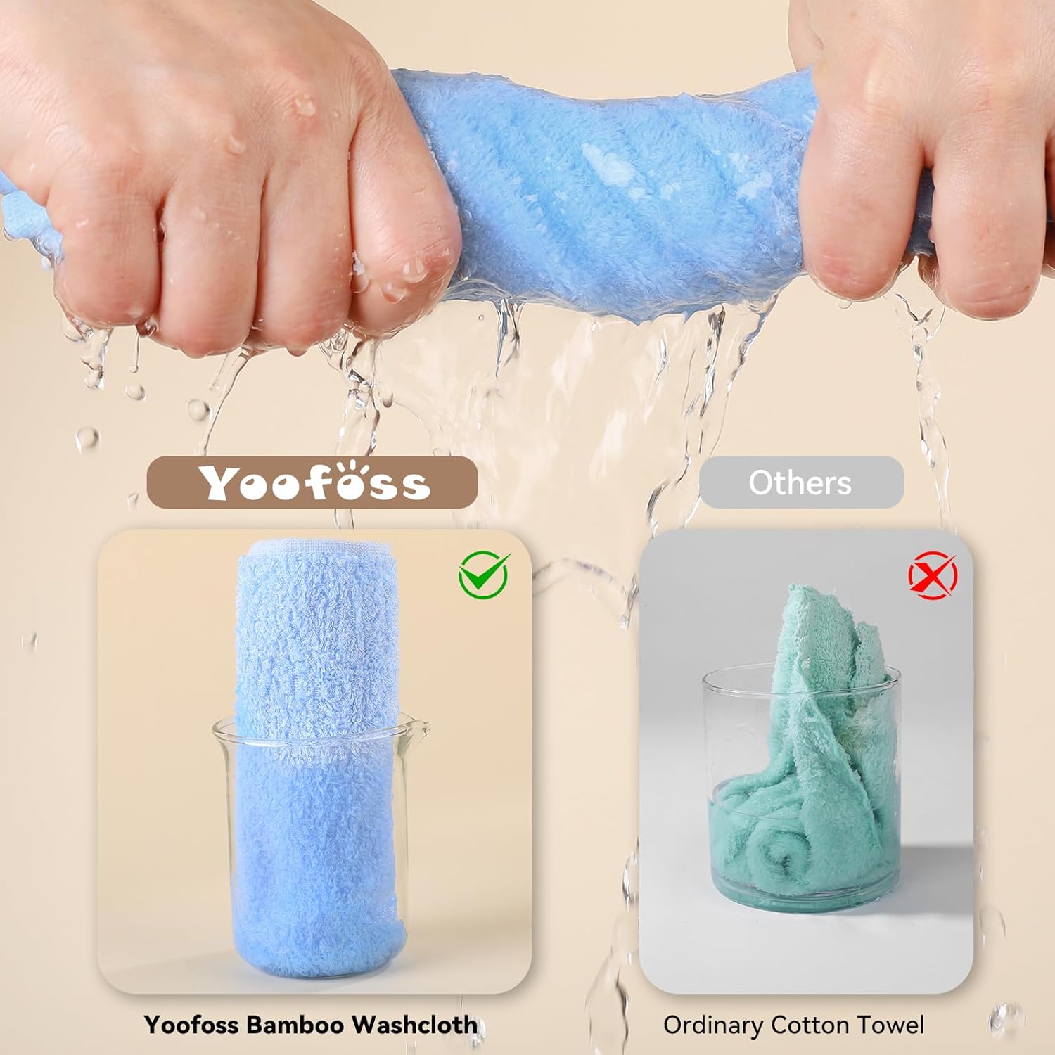 Yoofoss Luxury Washcloths Towel Set 10 Pack