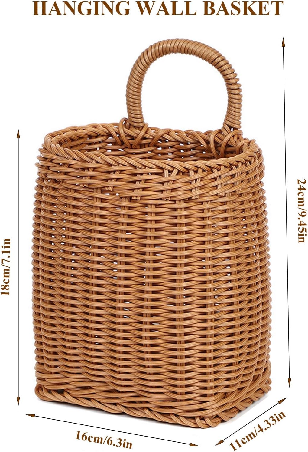 Sturdy Woven Wall Basket for Flowers and Kitchenware