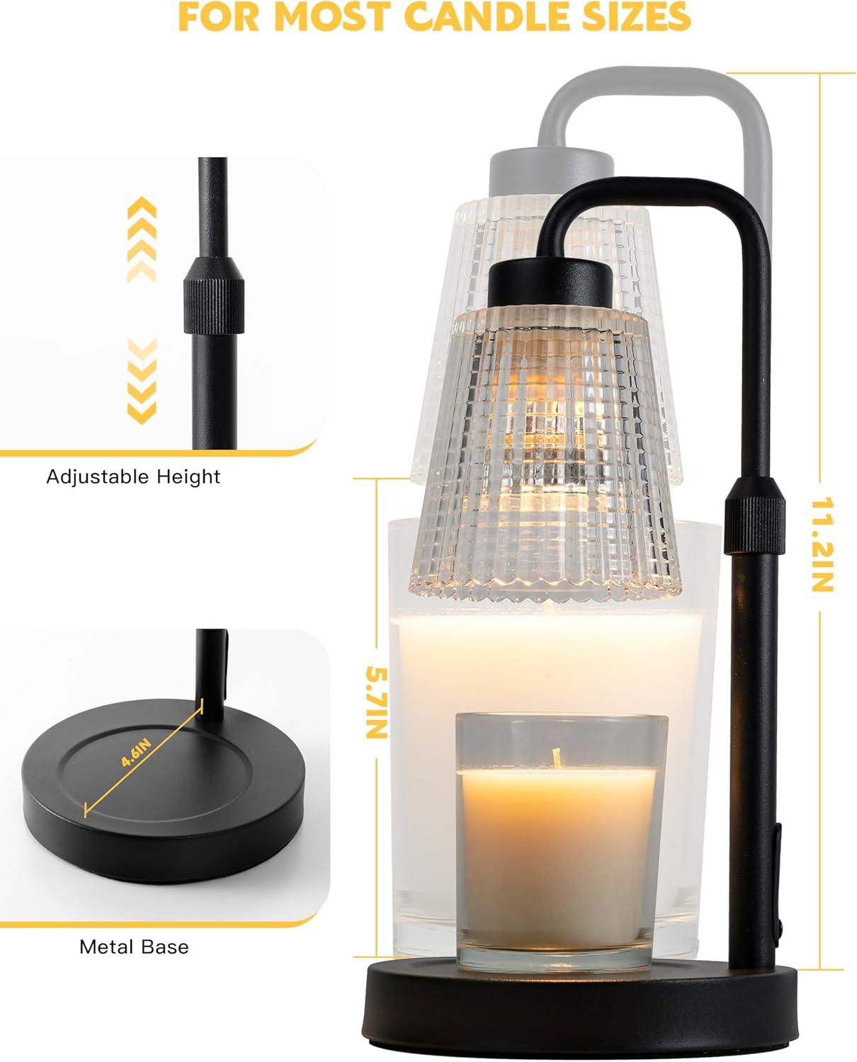 Candle Warmer Lamp with Timer Dimmable for Jar Candles
