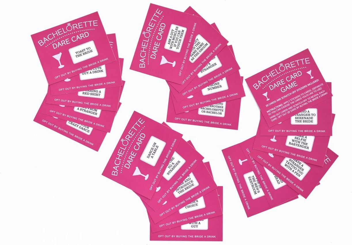Printed Party Bachelorette Dare Card Game 20 Cards