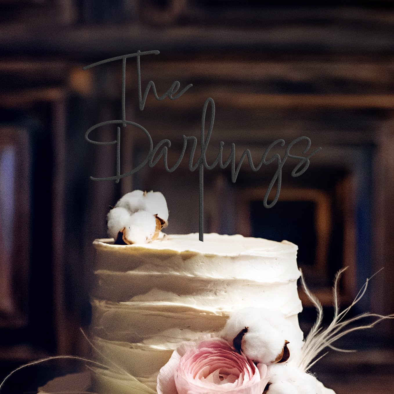 Custom Rustic Wedding Cake Topper Made from Real Wood