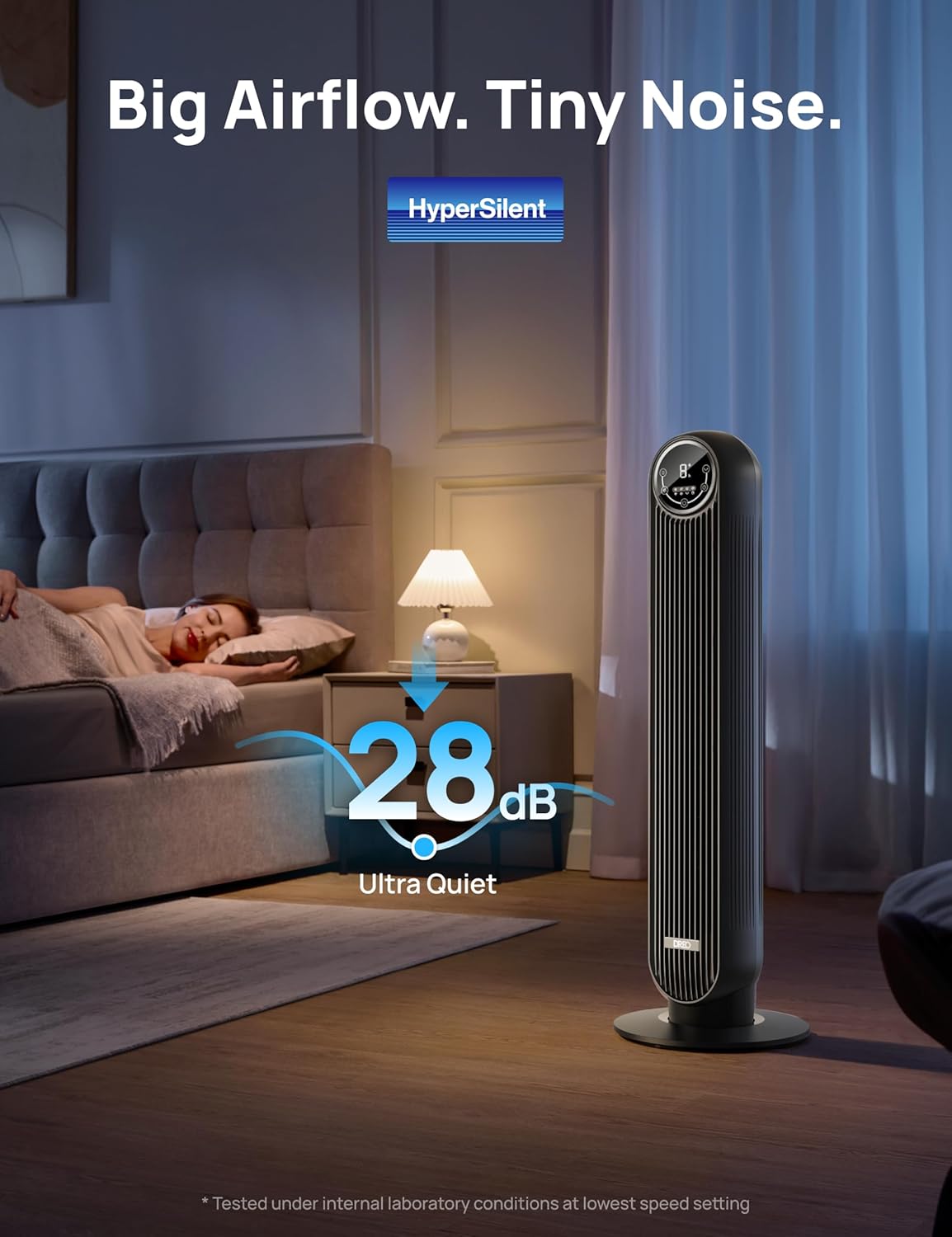 Dreo Tower Fan for Bedroom with 4 Speeds and 4 Modes