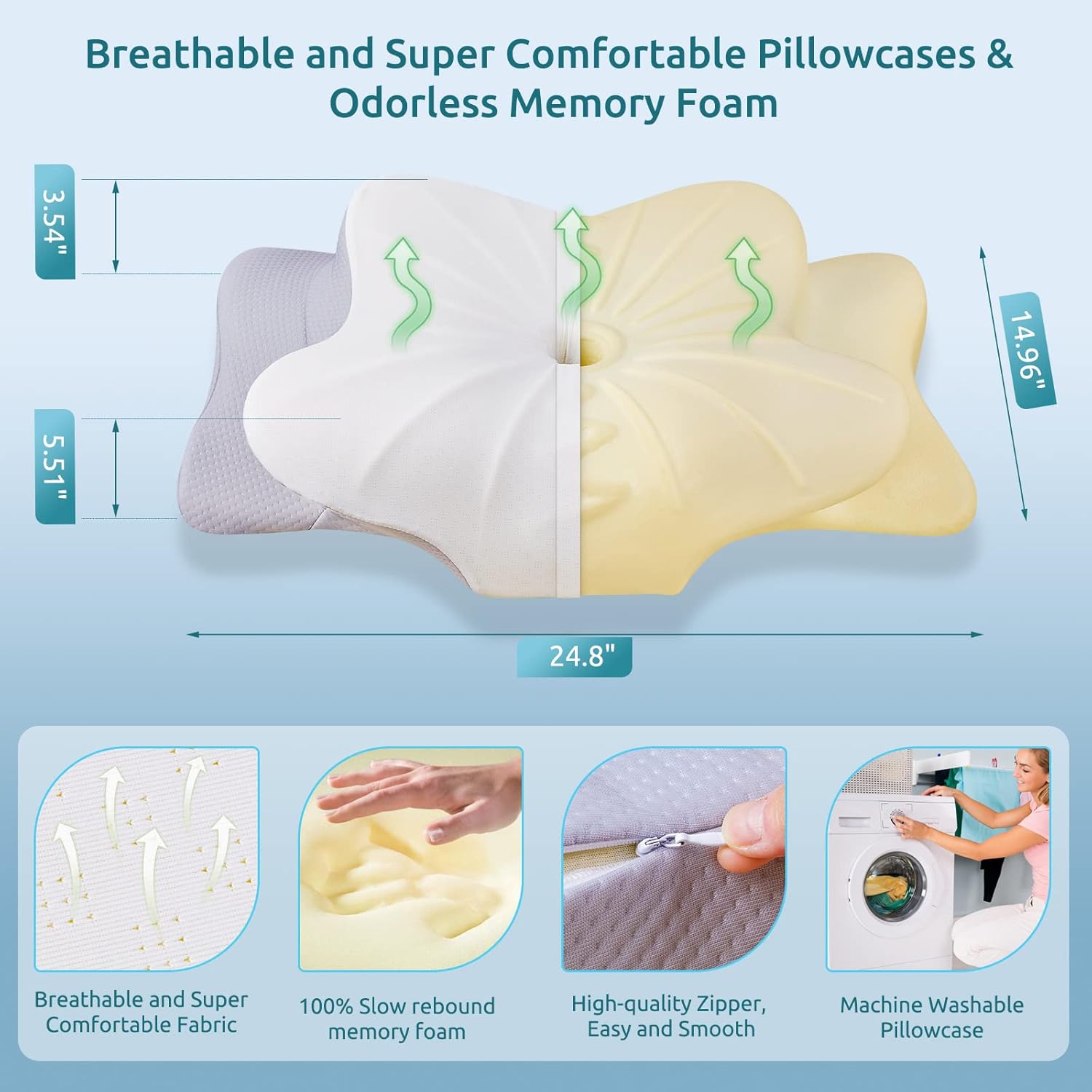 DONAMA Cervical Pillow for Neck and Shoulder Support