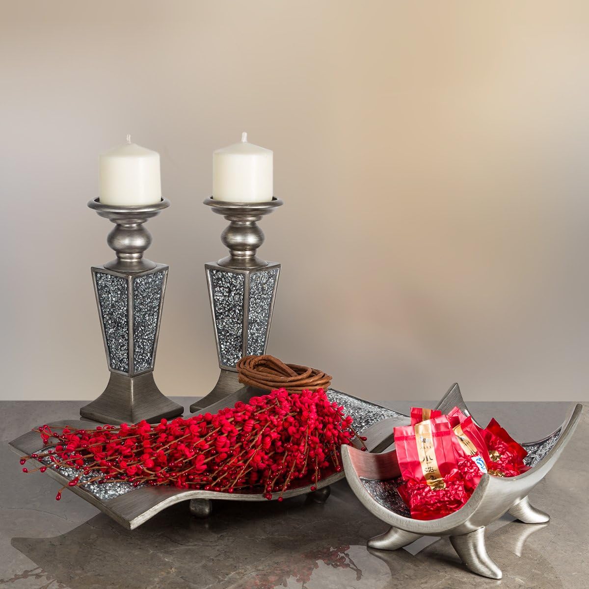 Creative Scents Schonwerk Silver Decorative Balls Set of 3