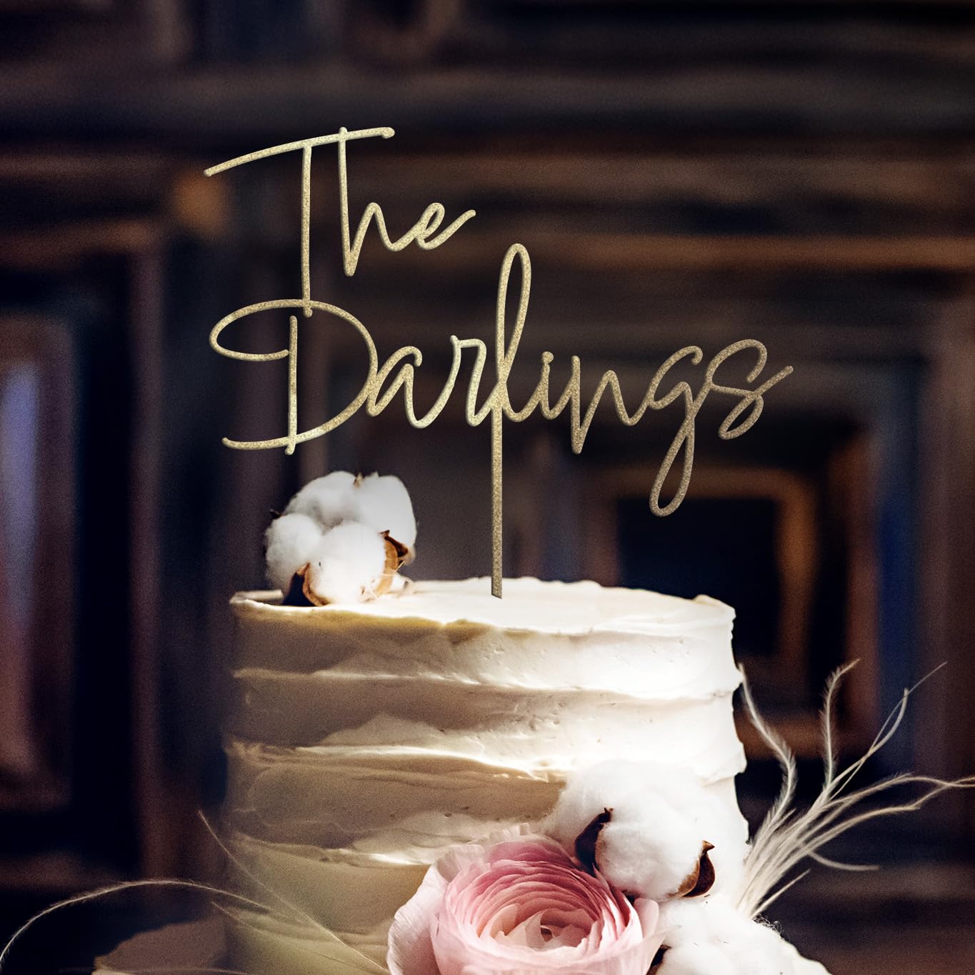 Custom Rustic Wedding Cake Topper Made from Real Wood