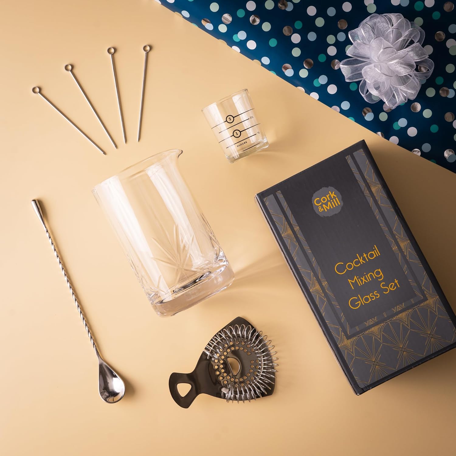Cork Mill 24 oz Cocktail Mixing Glass Set