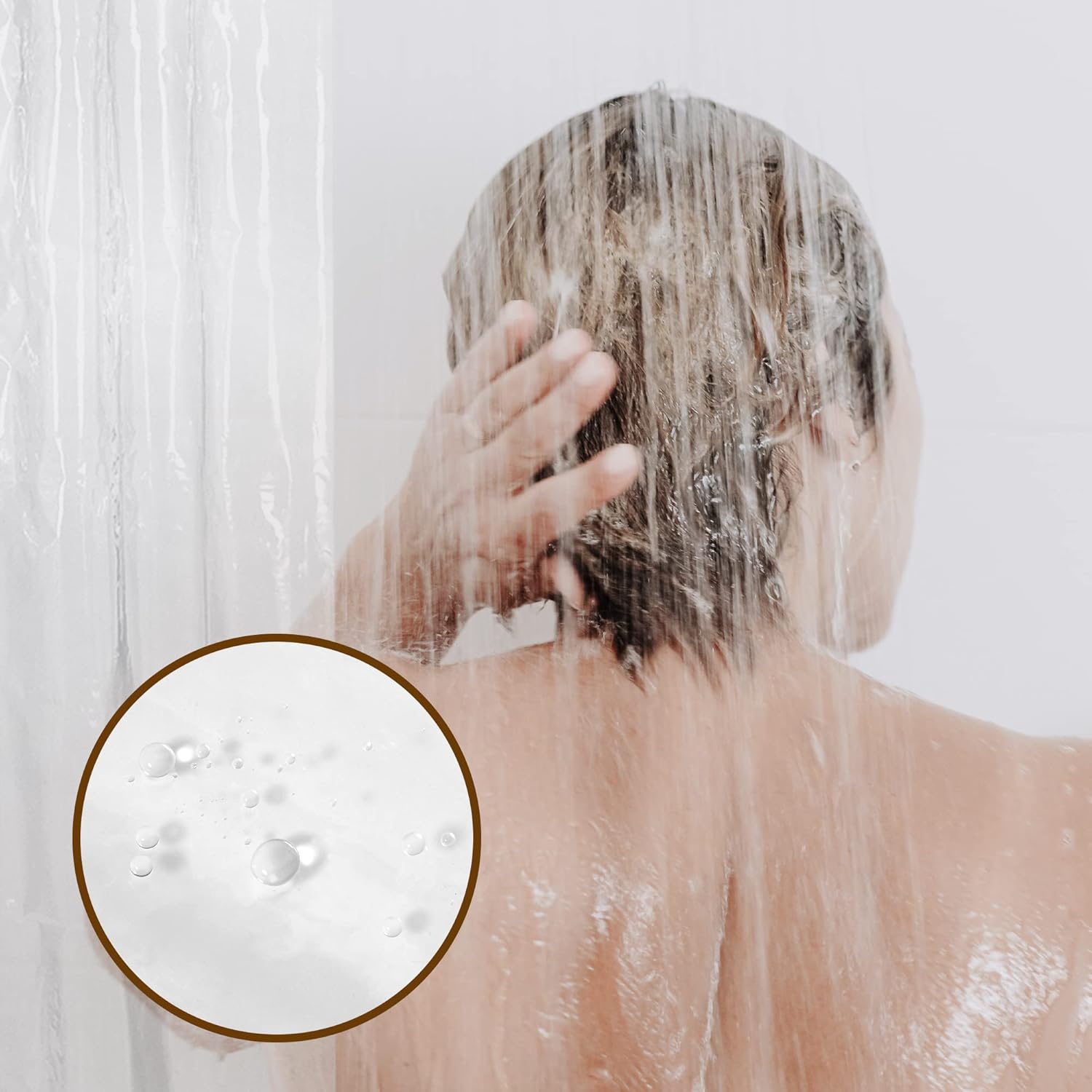 Barossa Design Clear Shower Liner - Premium PEVA with 3 Magnets and Rustproof Grommets