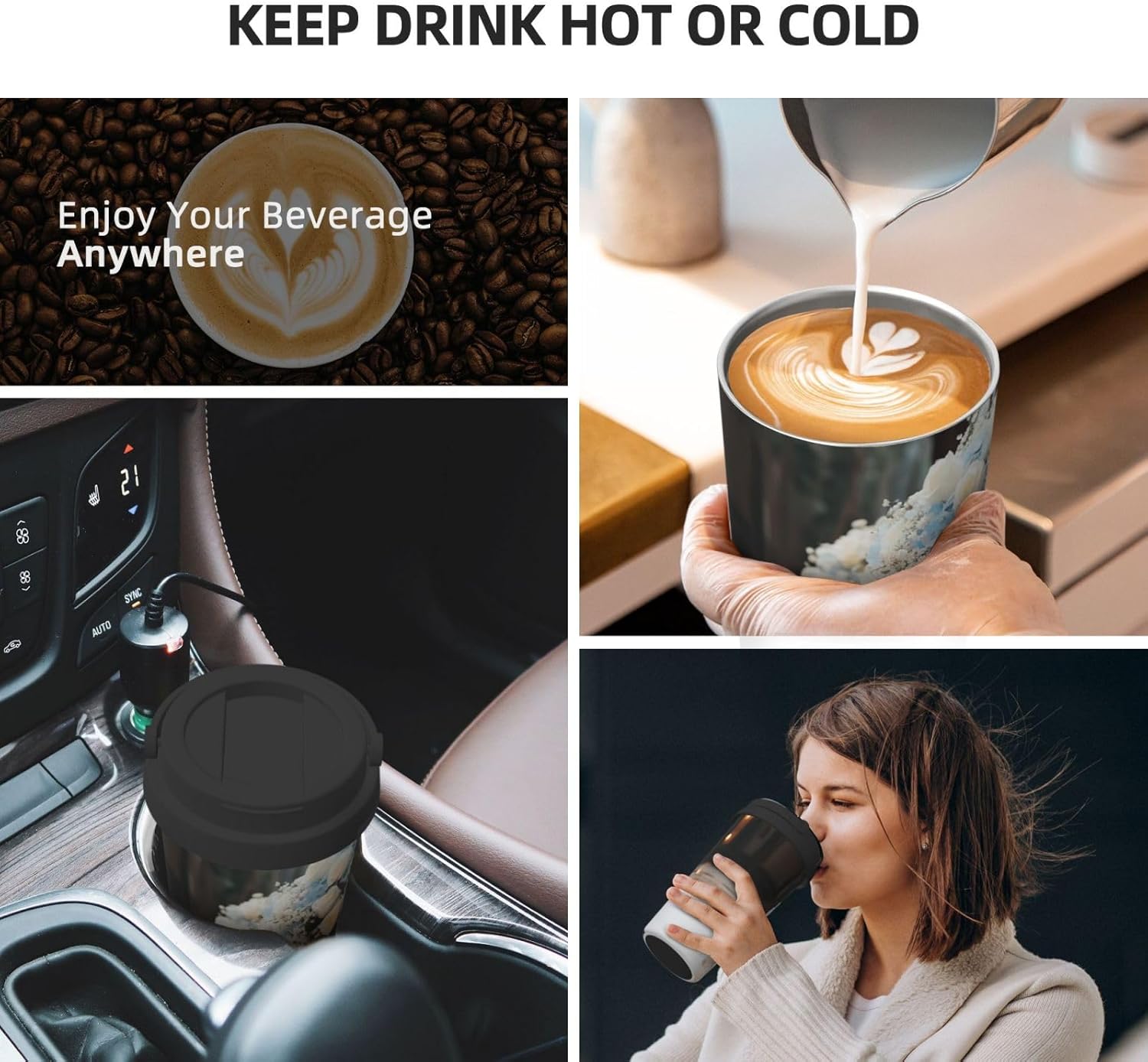 18oz Insulated Coffee Mug with Flip Lid