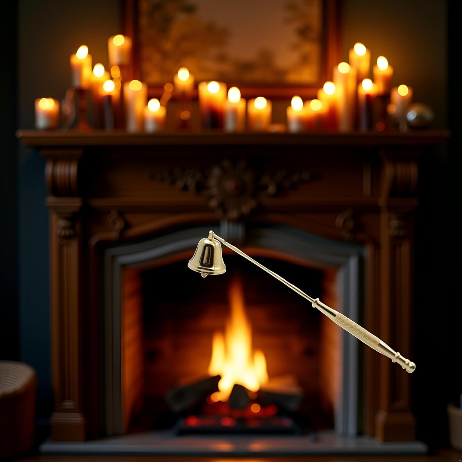 Gold Metal Candle Snuffer with Long Handle