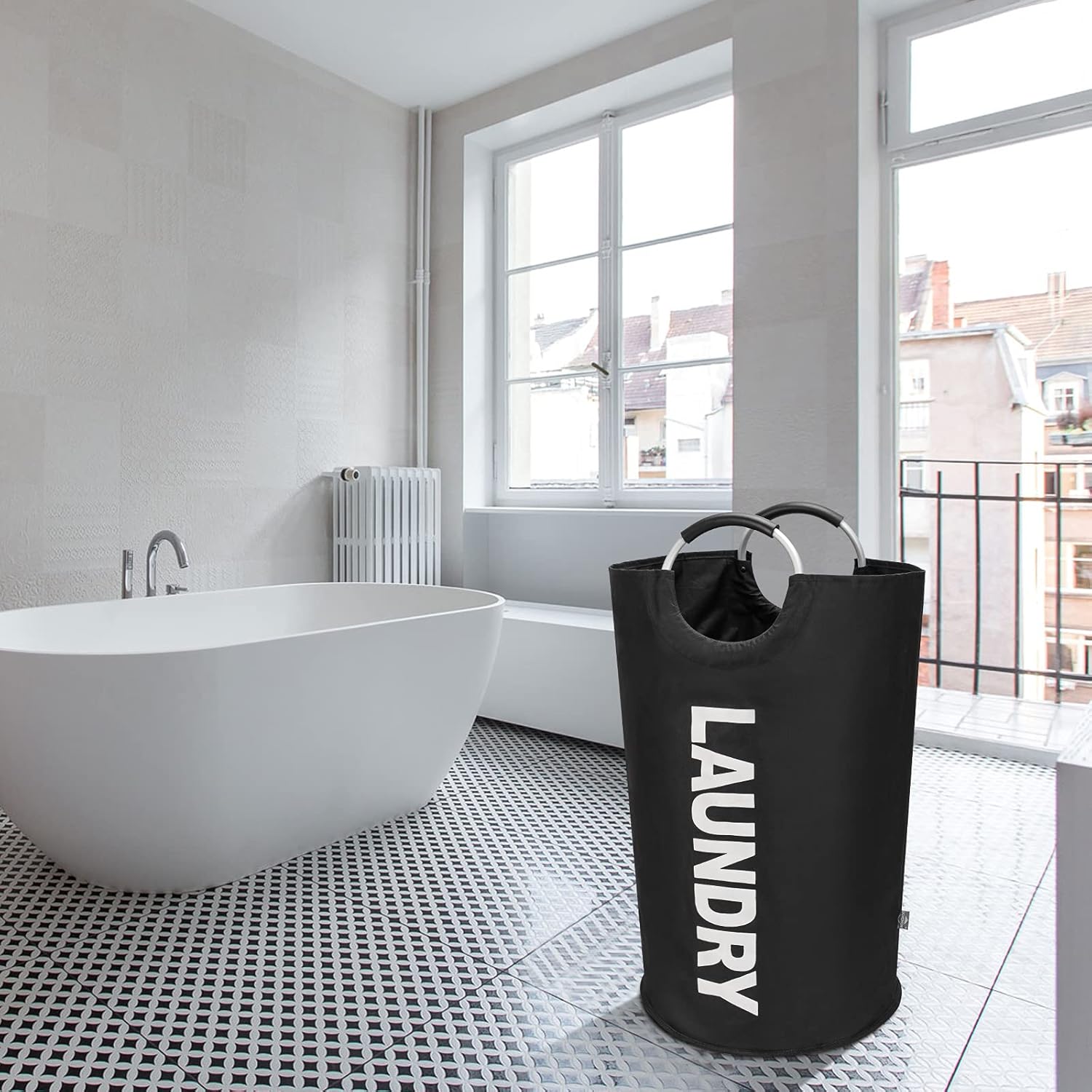 DOKEHOM 90L Large Laundry Basket with Collapsible Handle