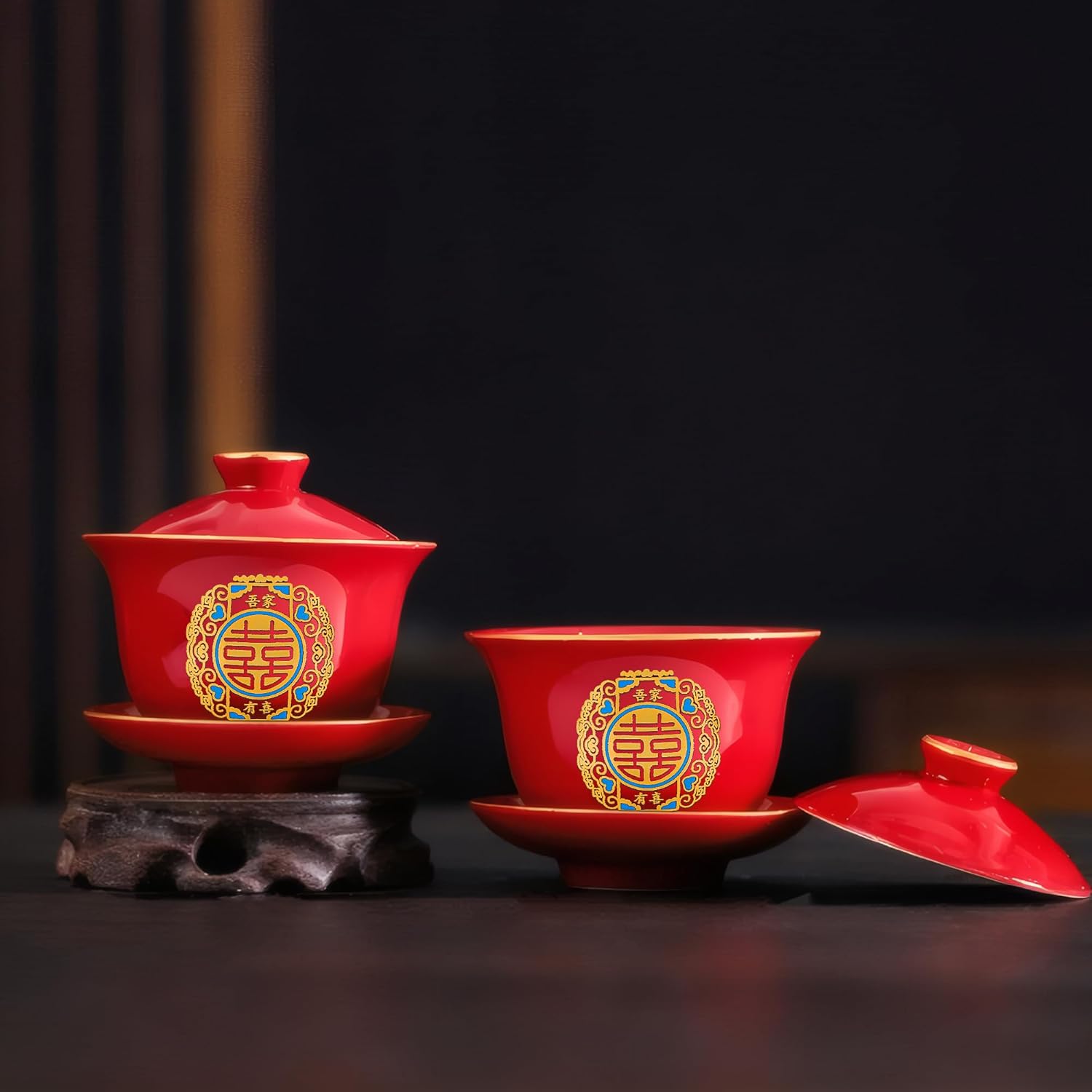 Chinese Red Tea Cup Set for Wedding Party