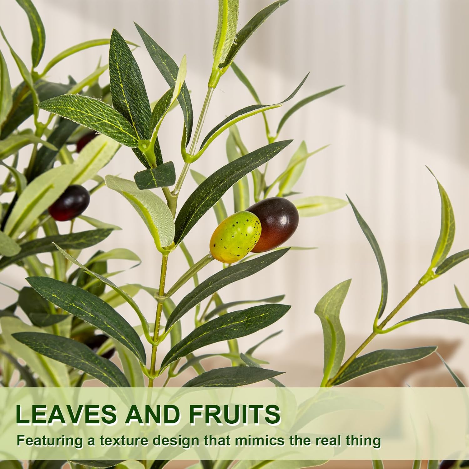VIVATREES 7FT Artificial Olive Tree with White Planter