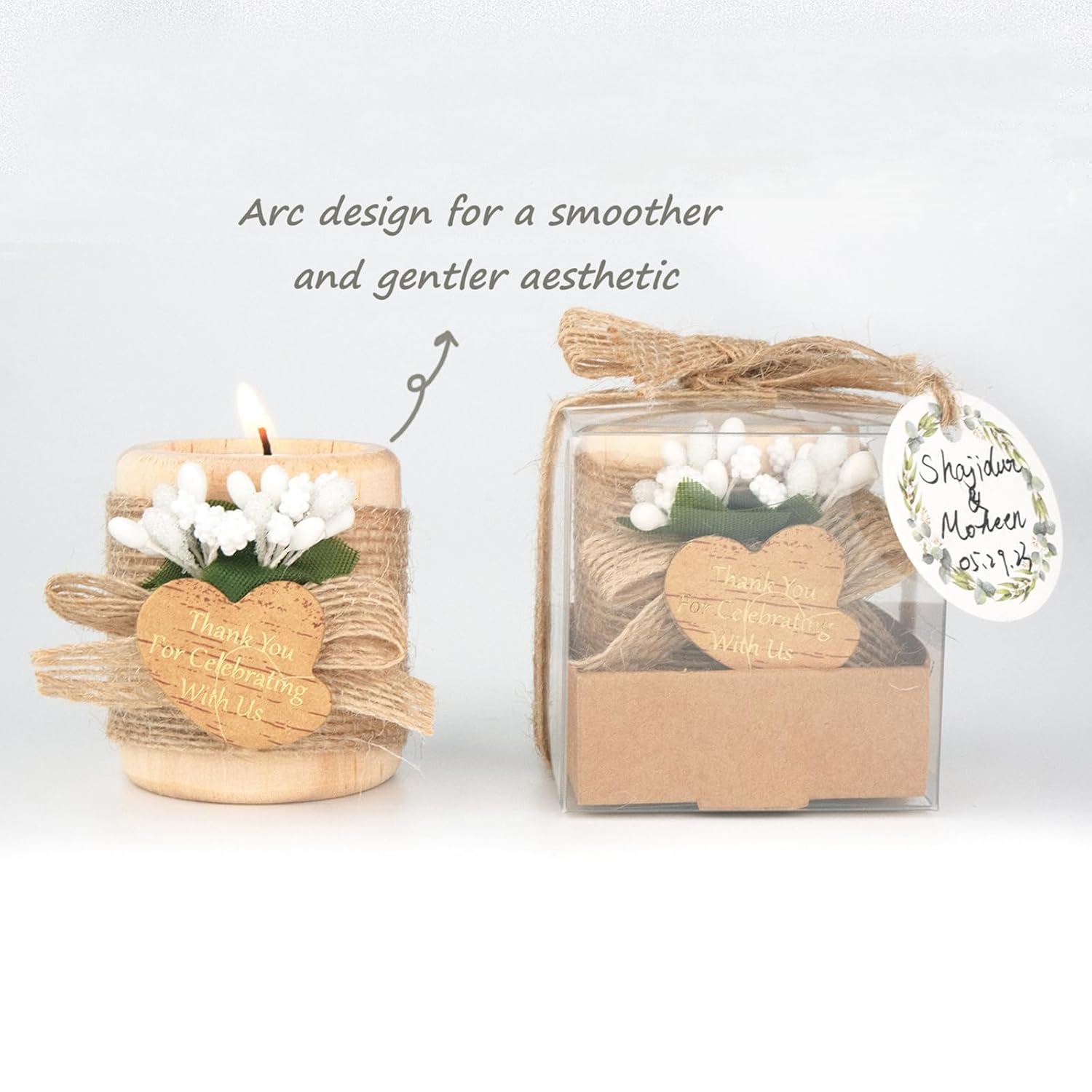 12PCS Wooden Tealight Candle Holders Wedding Favors