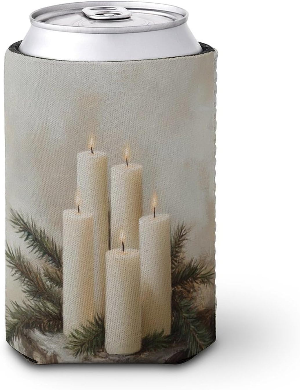 Vintage Cream Candle Beer Can Cooler Sleeve
