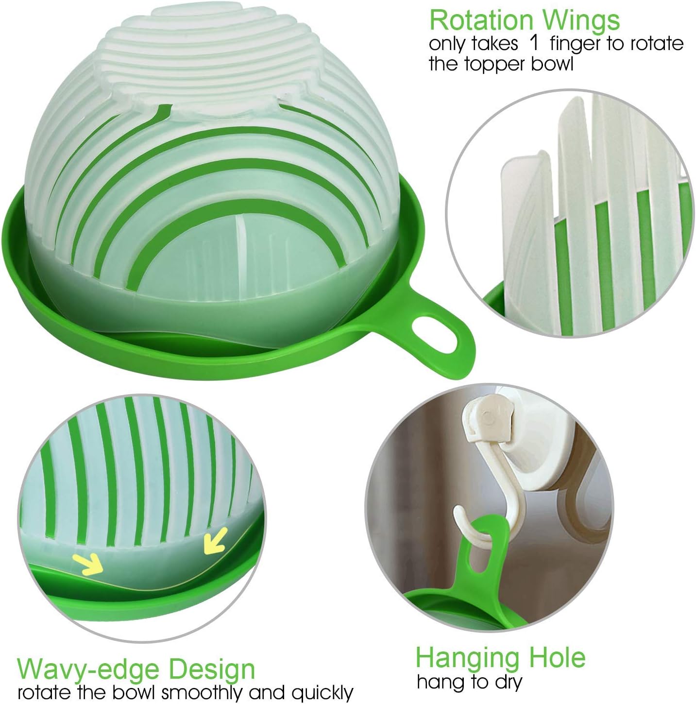 WEBSUN Salad Cutter Bowl Upgraded Salad Maker
