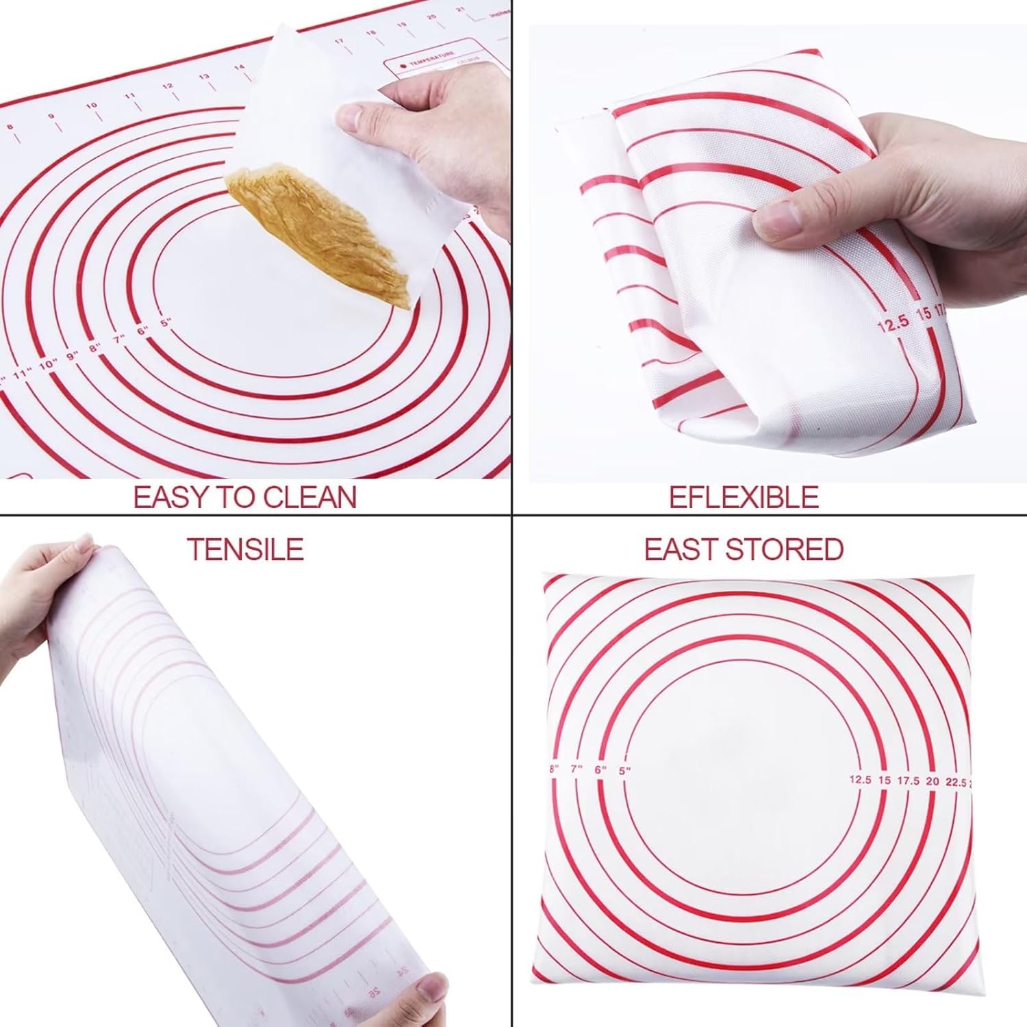 Stainless Steel Rolling Pin with Adjustable Rings and Silicone Mat Set